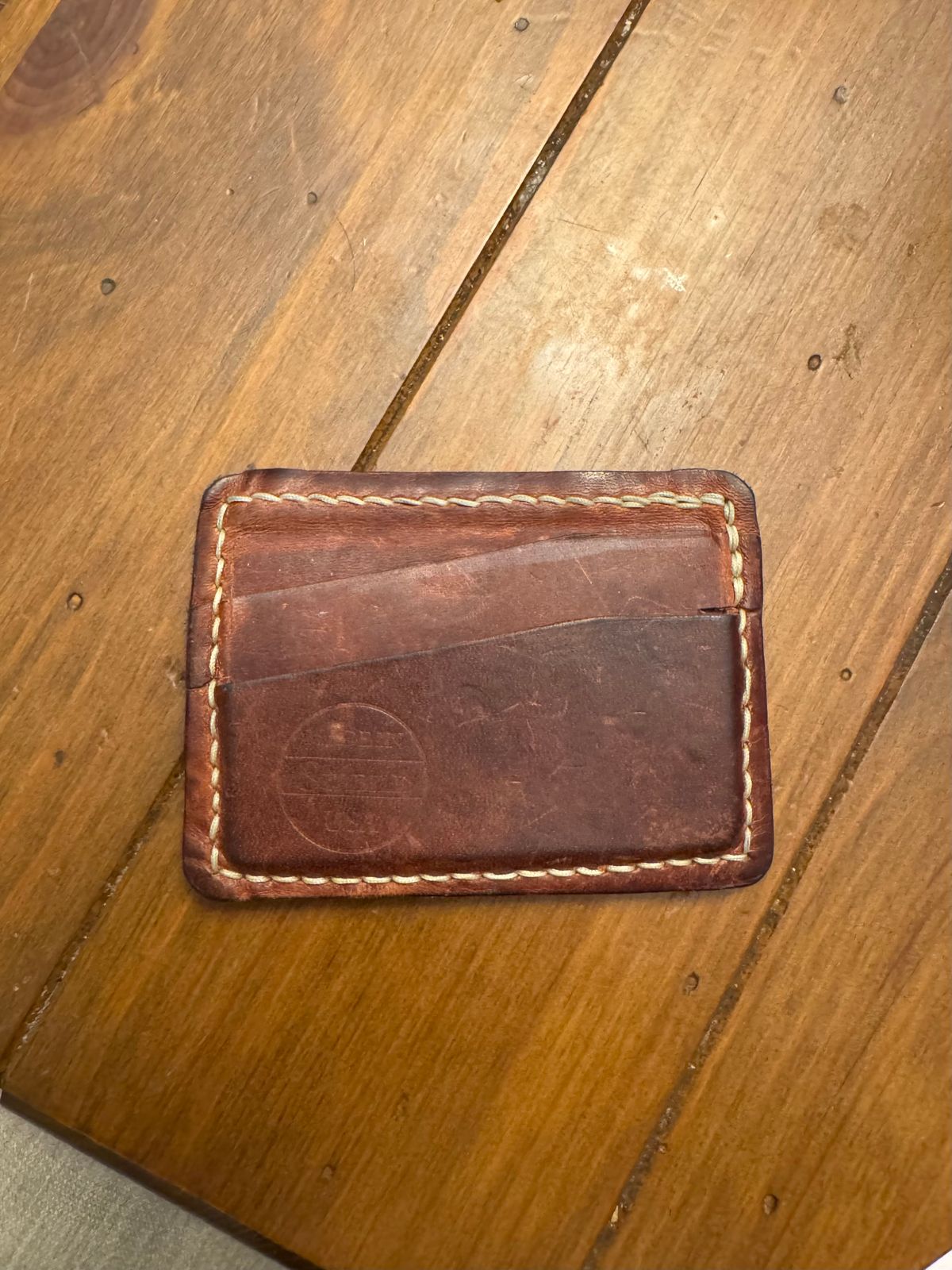 Photo by Barbaq on December 2, 2025 of the Self-Made Card Wallet in Horween Italian Brown Wrangler Horsefront.