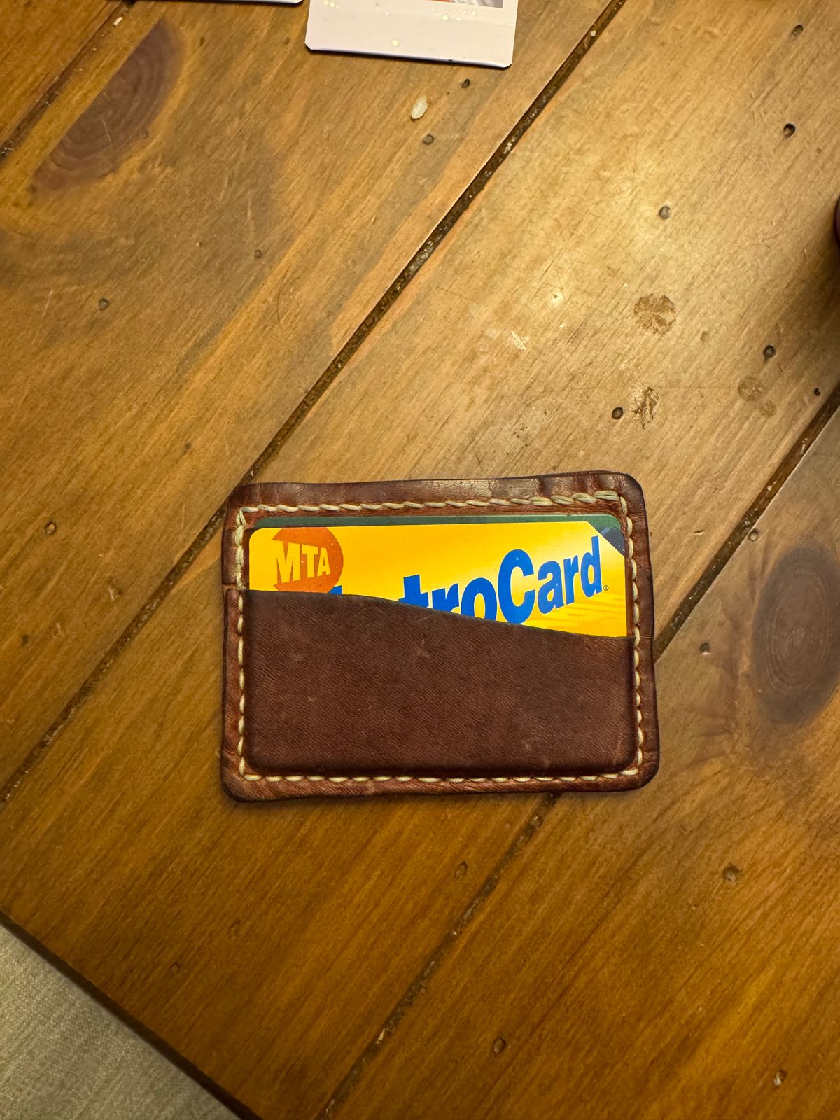 Photo by Barbaq on December 2, 2025 of the Self-Made Card Wallet in Horween Italian Brown Wrangler Horsefront.
