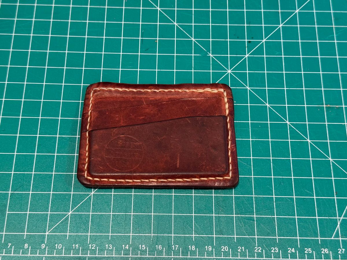 Photo by Barbaq on January 4, 2026 of the Self-Made Card Wallet in Horween Italian Brown Wrangler Horsefront.