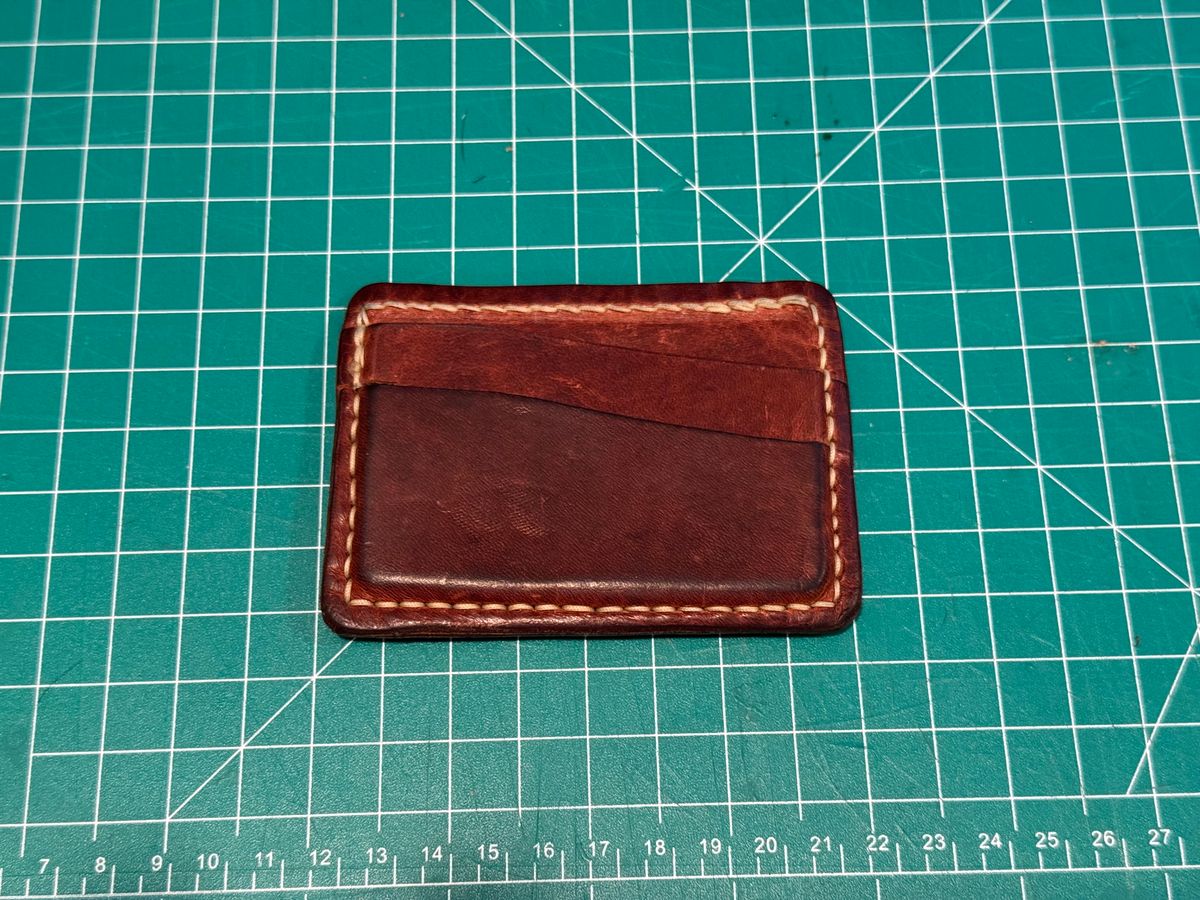 Photo by Barbaq on January 4, 2026 of the Self-Made Card Wallet in Horween Italian Brown Wrangler Horsefront.