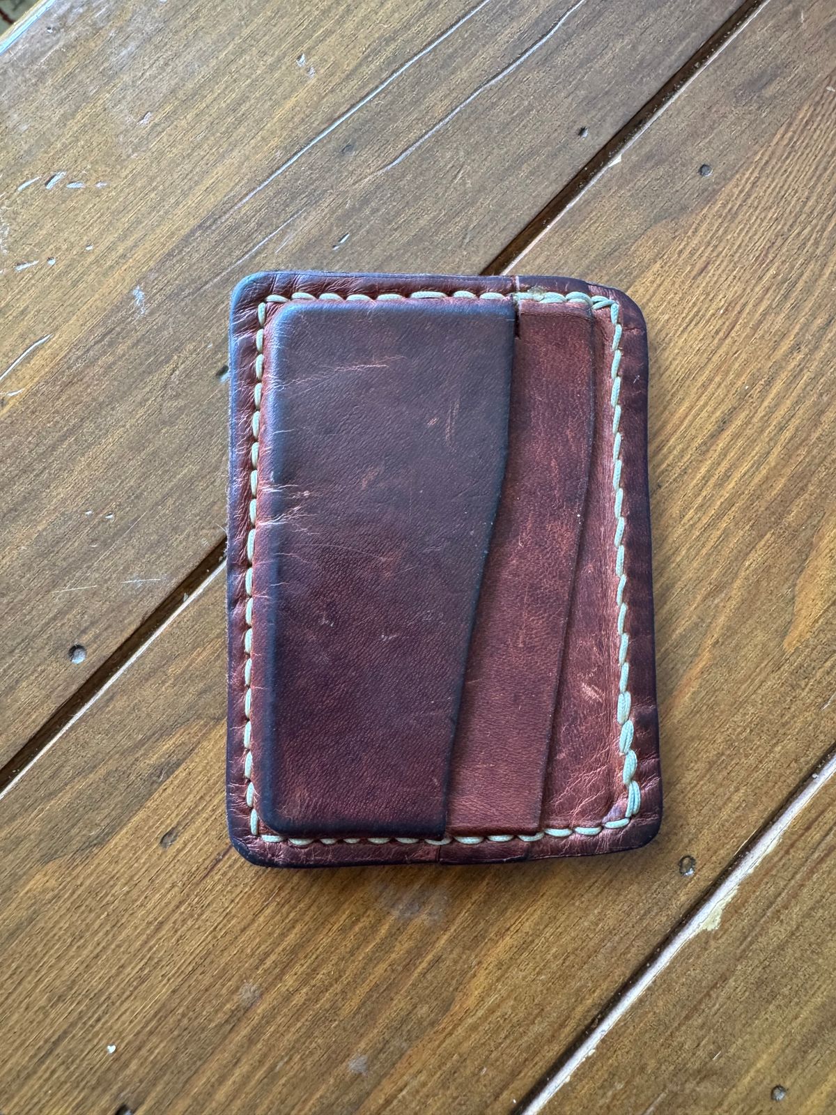 Photo by Barbaq on April 4, 2026 of the Self-Made Card Wallet in Horween Italian Brown Wrangler Horsefront.
