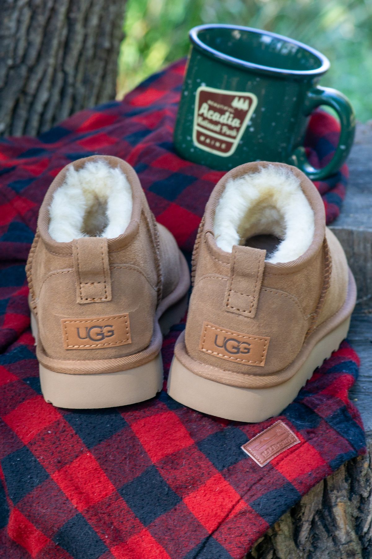 Photo by Barbaq on October 5, 2025 of the Ugg Classic Ultra Mini in Chestnut Sheepskin.