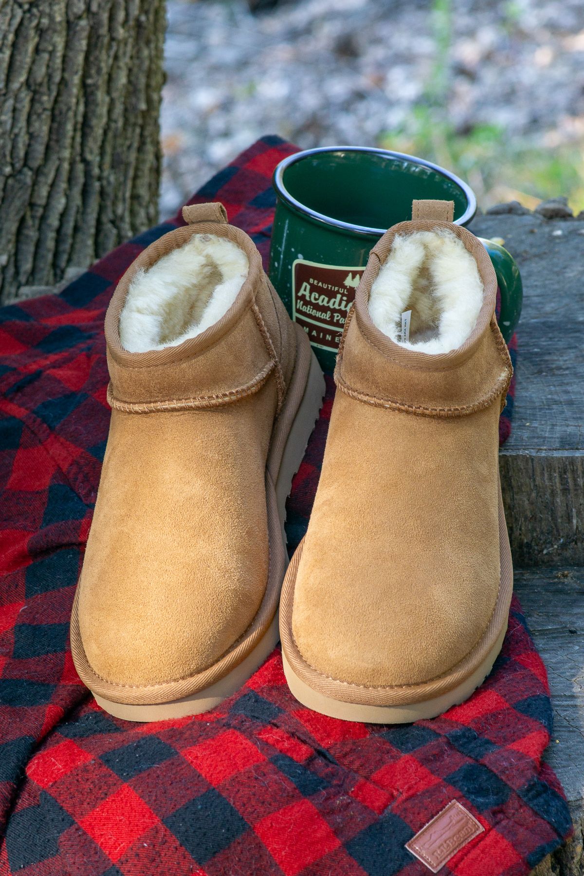 Photo by Barbaq on October 5, 2025 of the Ugg Classic Ultra Mini in Chestnut Sheepskin.
