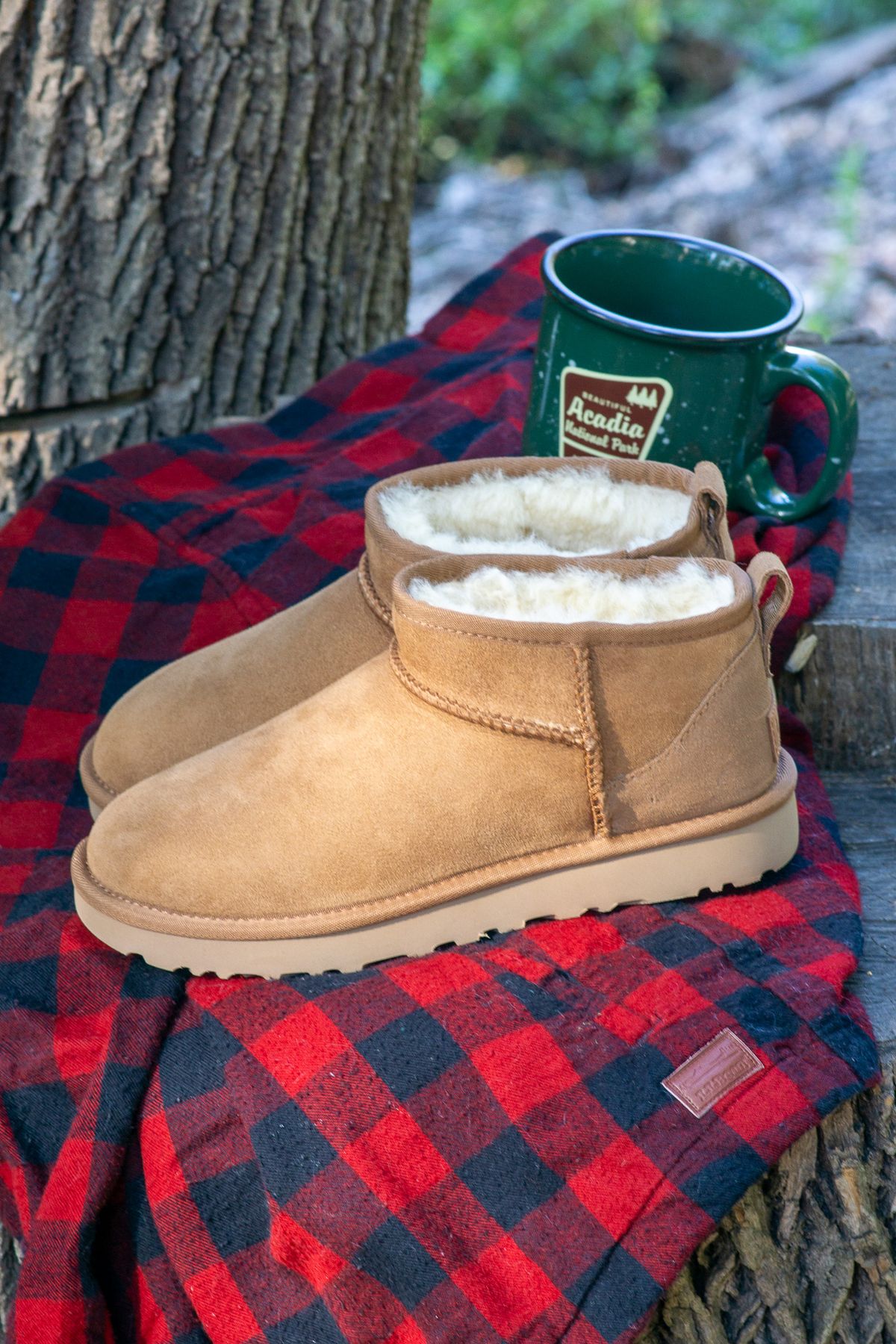 Photo by Barbaq on October 5, 2025 of the Ugg Classic Ultra Mini in Chestnut Sheepskin.