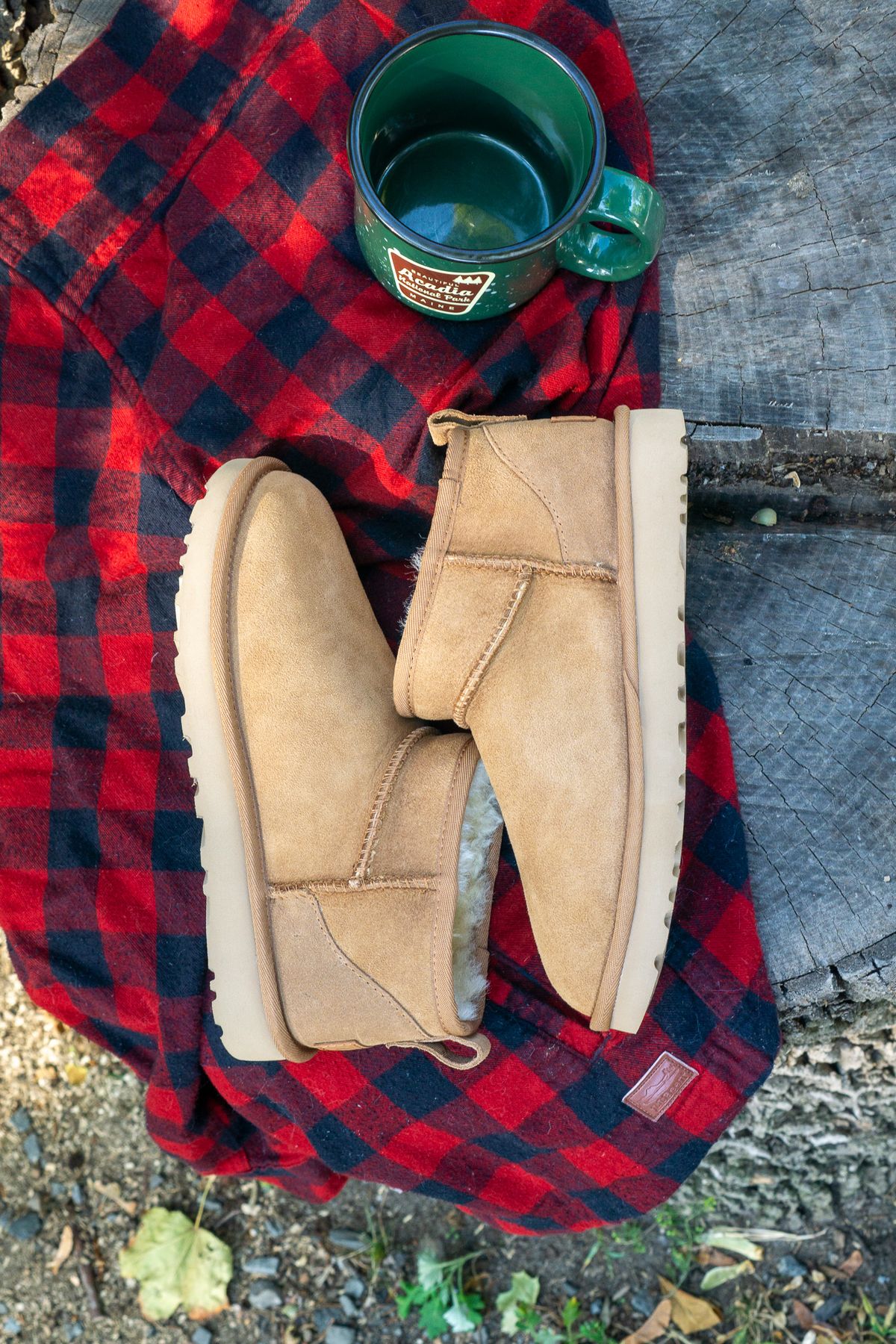 Photo by Barbaq on October 5, 2025 of the Ugg Classic Ultra Mini in Chestnut Sheepskin.