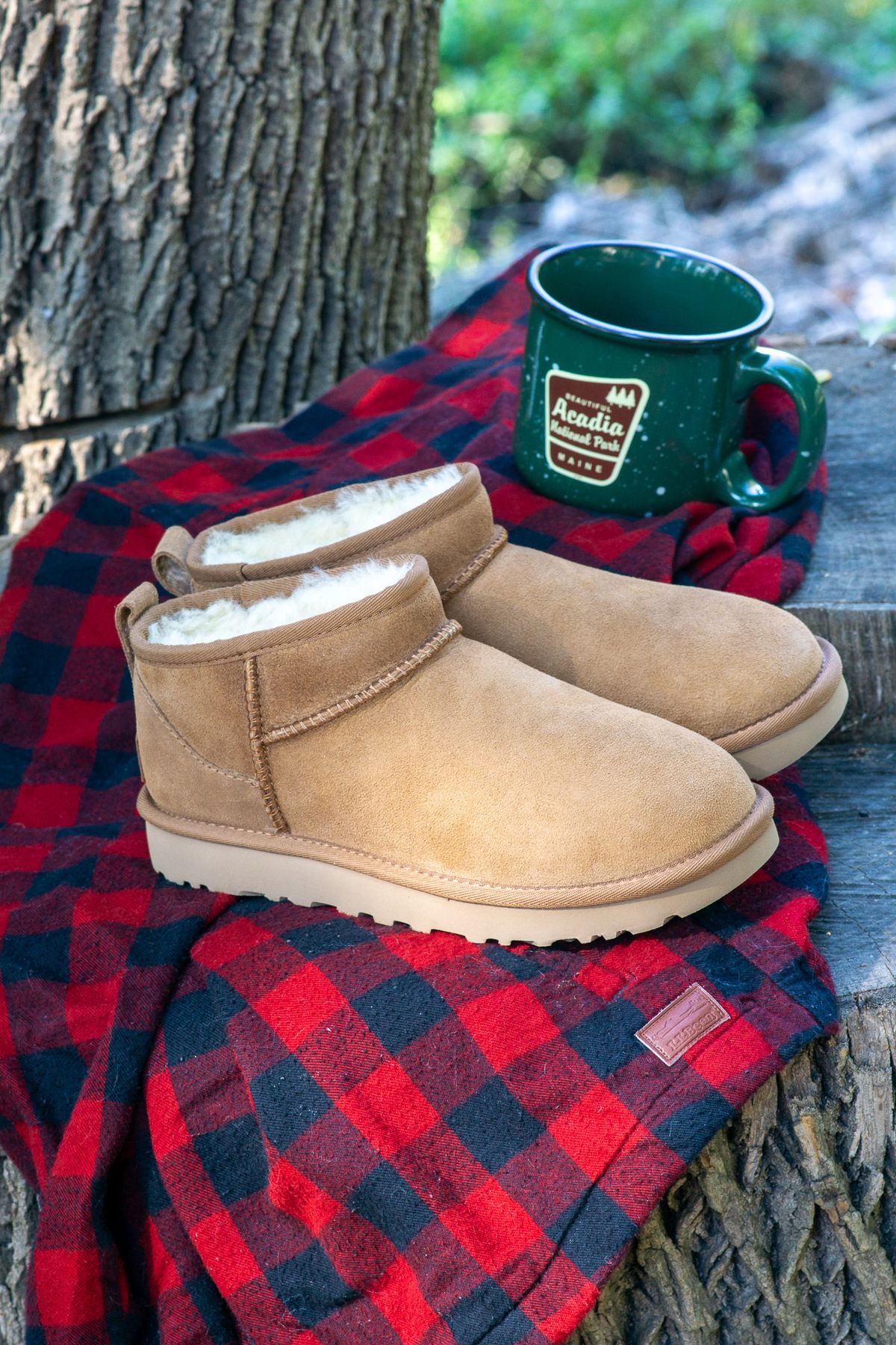 Photo by Barbaq on October 5, 2025 of the Ugg Classic Ultra Mini in Chestnut Sheepskin.