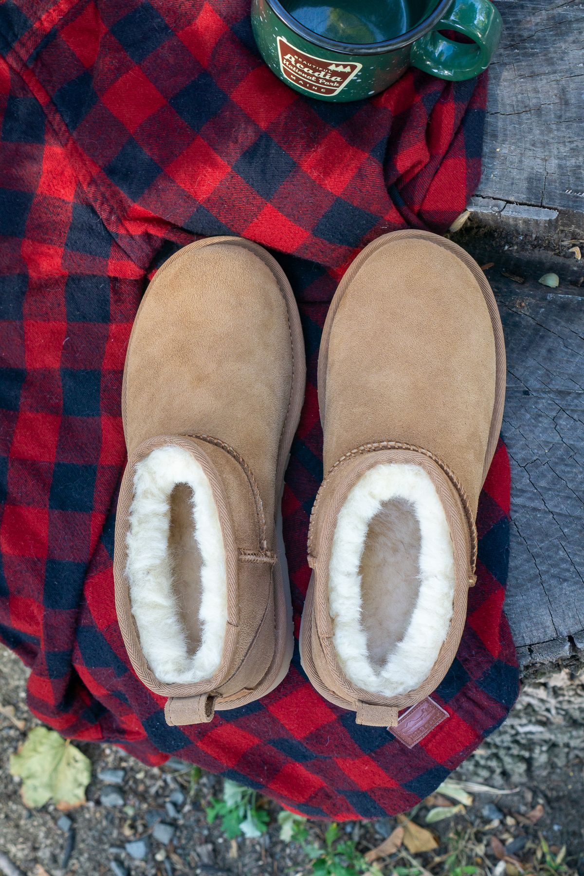 Photo by Barbaq on October 5, 2025 of the Ugg Classic Ultra Mini in Chestnut Sheepskin.