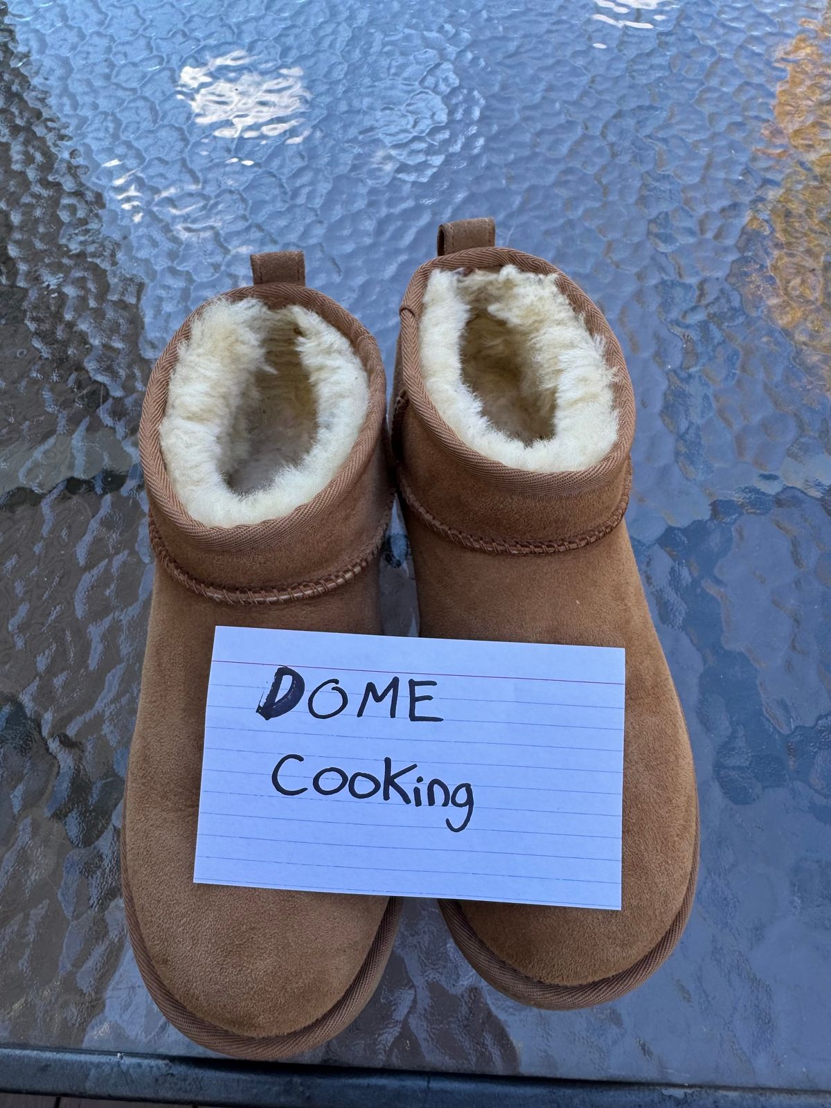 Photo by Barbaq on November 1, 2025 of the Ugg Classic Ultra Mini in Chestnut Sheepskin.