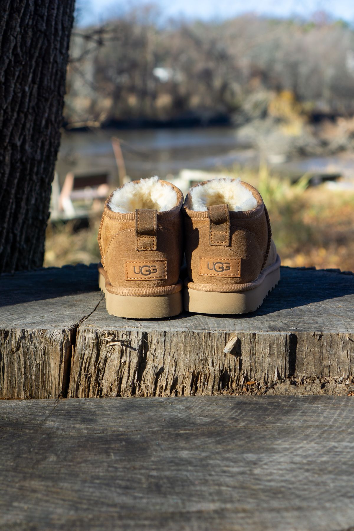 Photo by Barbaq on December 1, 2025 of the Ugg Classic Ultra Mini in Chestnut Sheepskin.
