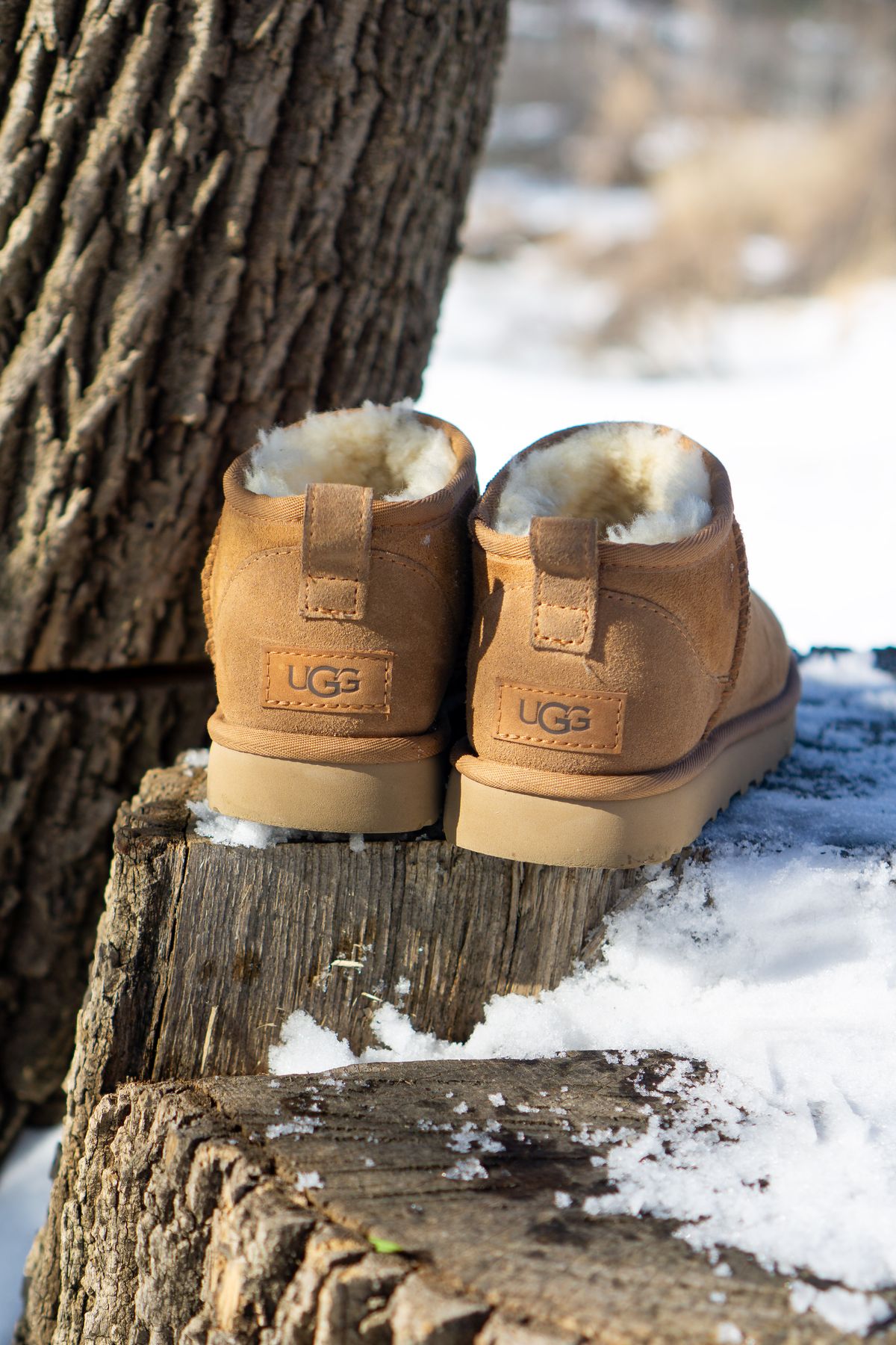 Photo by Barbaq on February 4, 2026 of the Ugg Classic Ultra Mini in Chestnut Sheepskin.