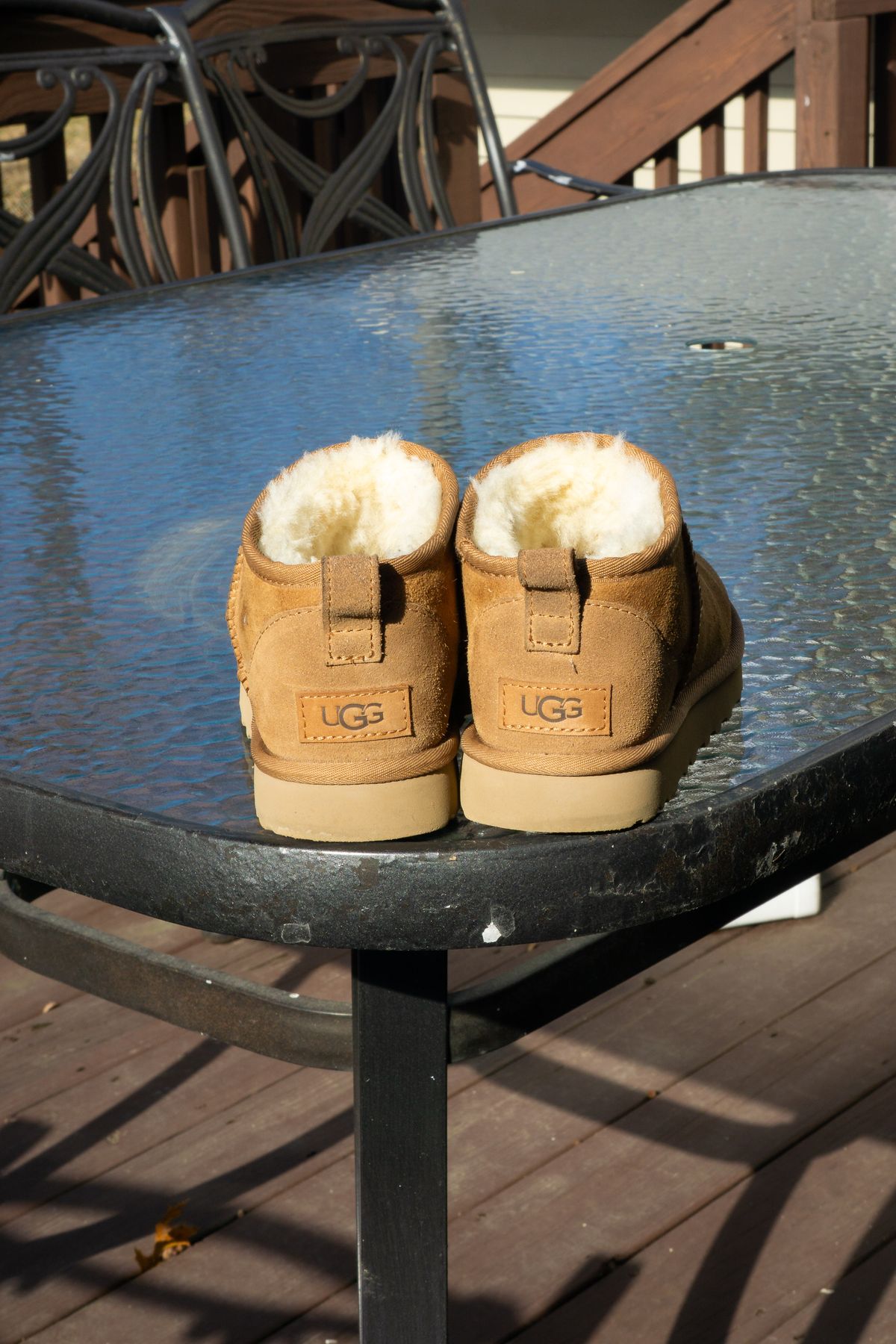 Photo by Barbaq on March 4, 2026 of the Ugg Classic Ultra Mini in Chestnut Sheepskin.