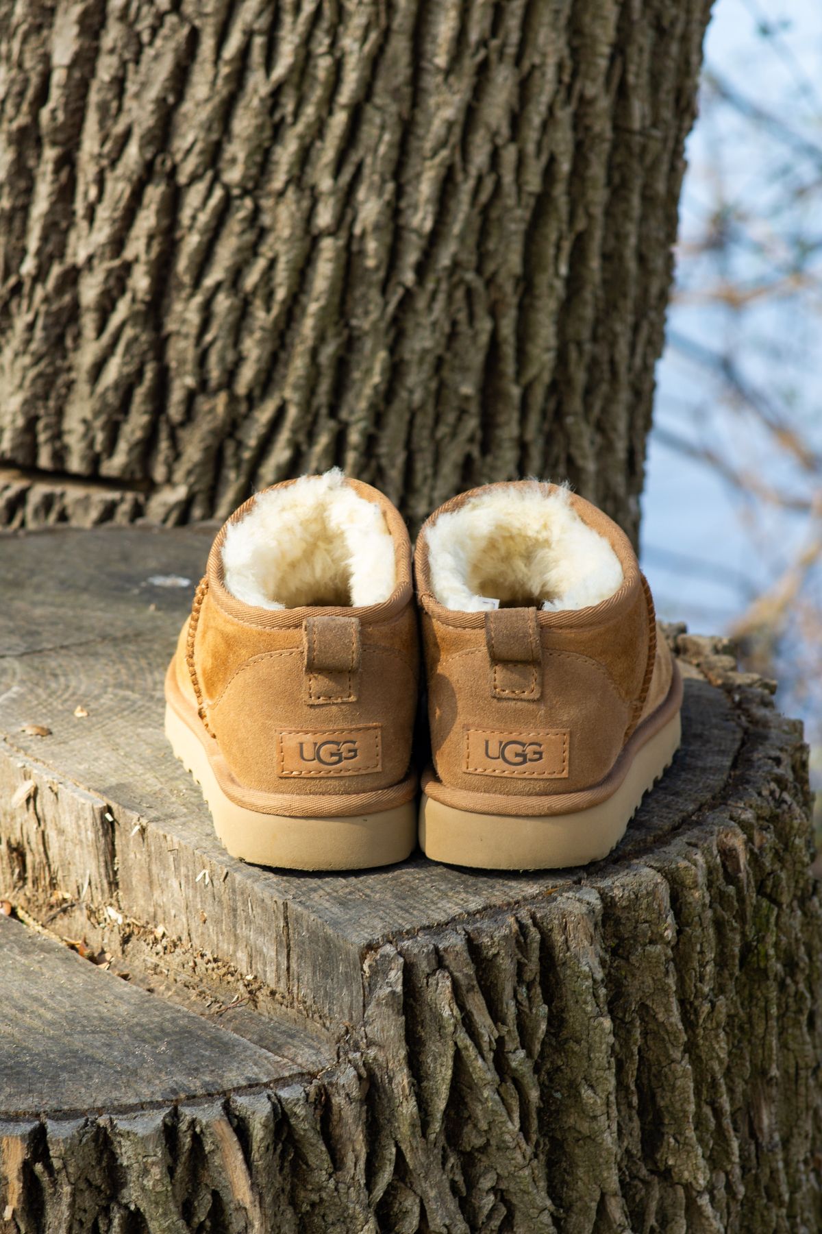 Photo by Barbaq on April 4, 2026 of the Ugg Classic Ultra Mini in Chestnut Sheepskin.