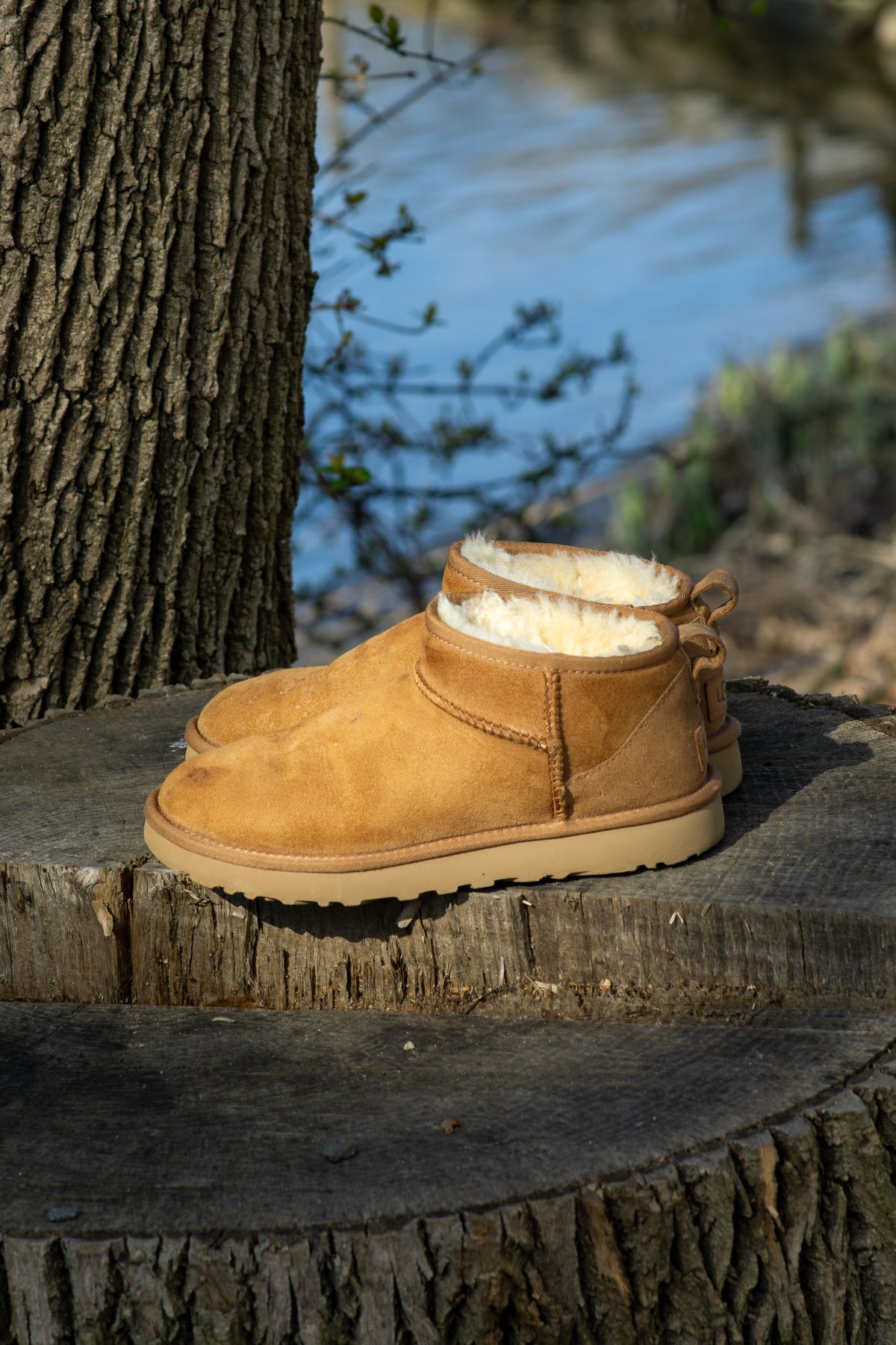 Photo by Barbaq on April 4, 2026 of the Ugg Classic Ultra Mini in Chestnut Sheepskin.
