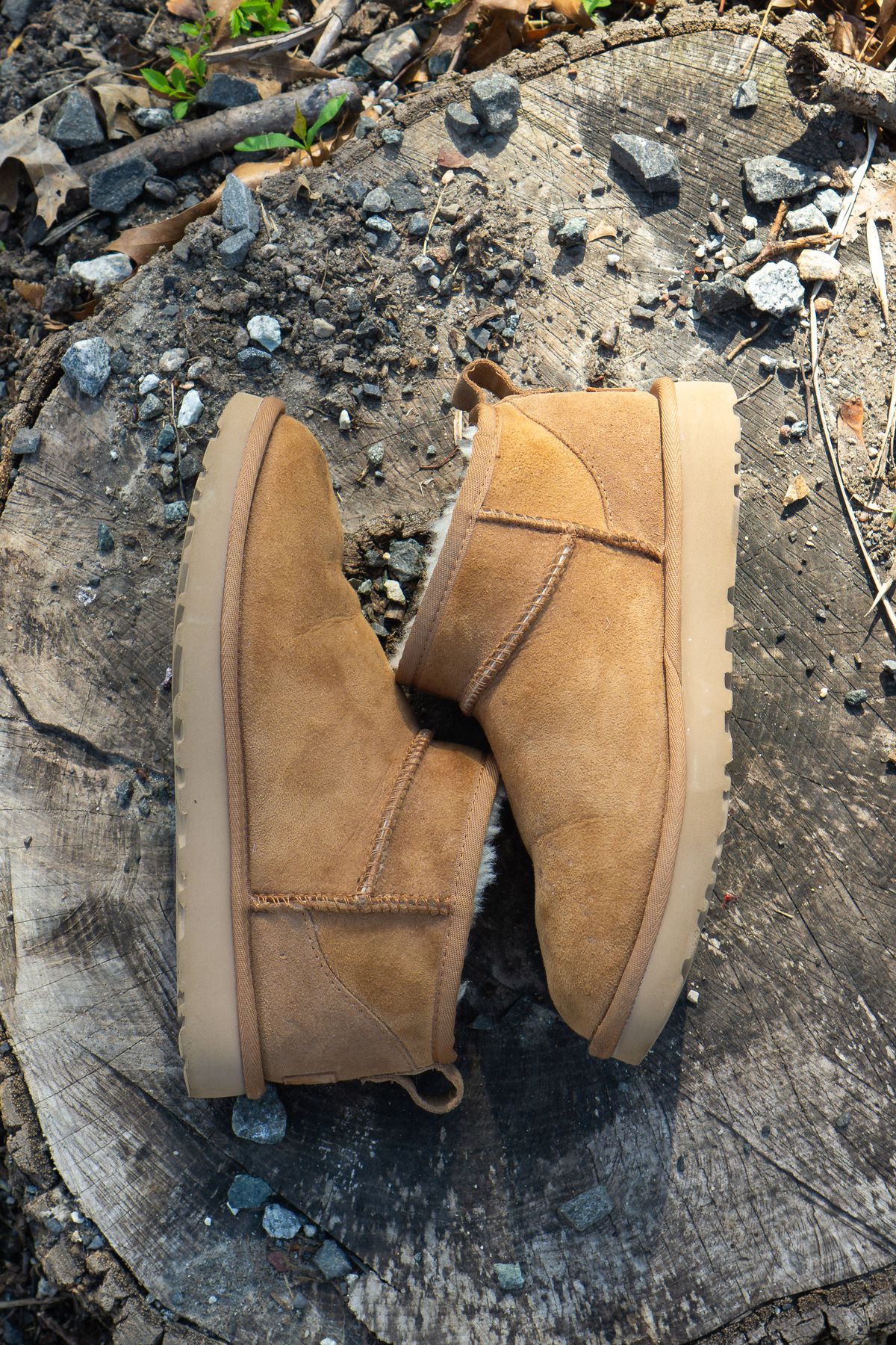Photo by Barbaq on April 4, 2026 of the Ugg Classic Ultra Mini in Chestnut Sheepskin.