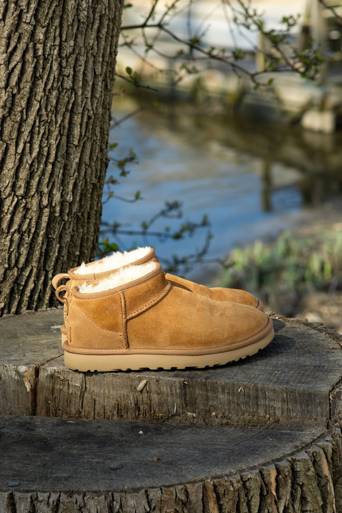 Photo by Barbaq on April 4, 2026 of the Ugg Classic Ultra Mini in Chestnut Sheepskin.