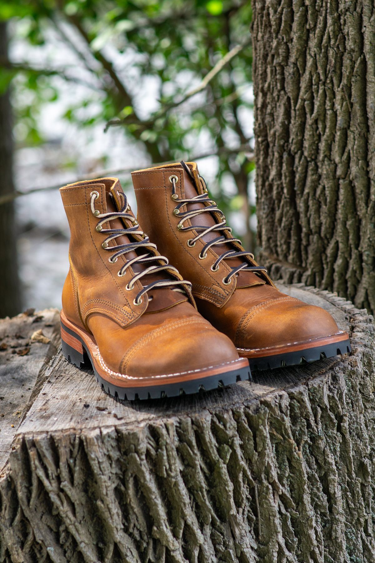 Photo by Barbaq on September 29, 2025 of the Nicks MTO in Horween Spokane Honey.