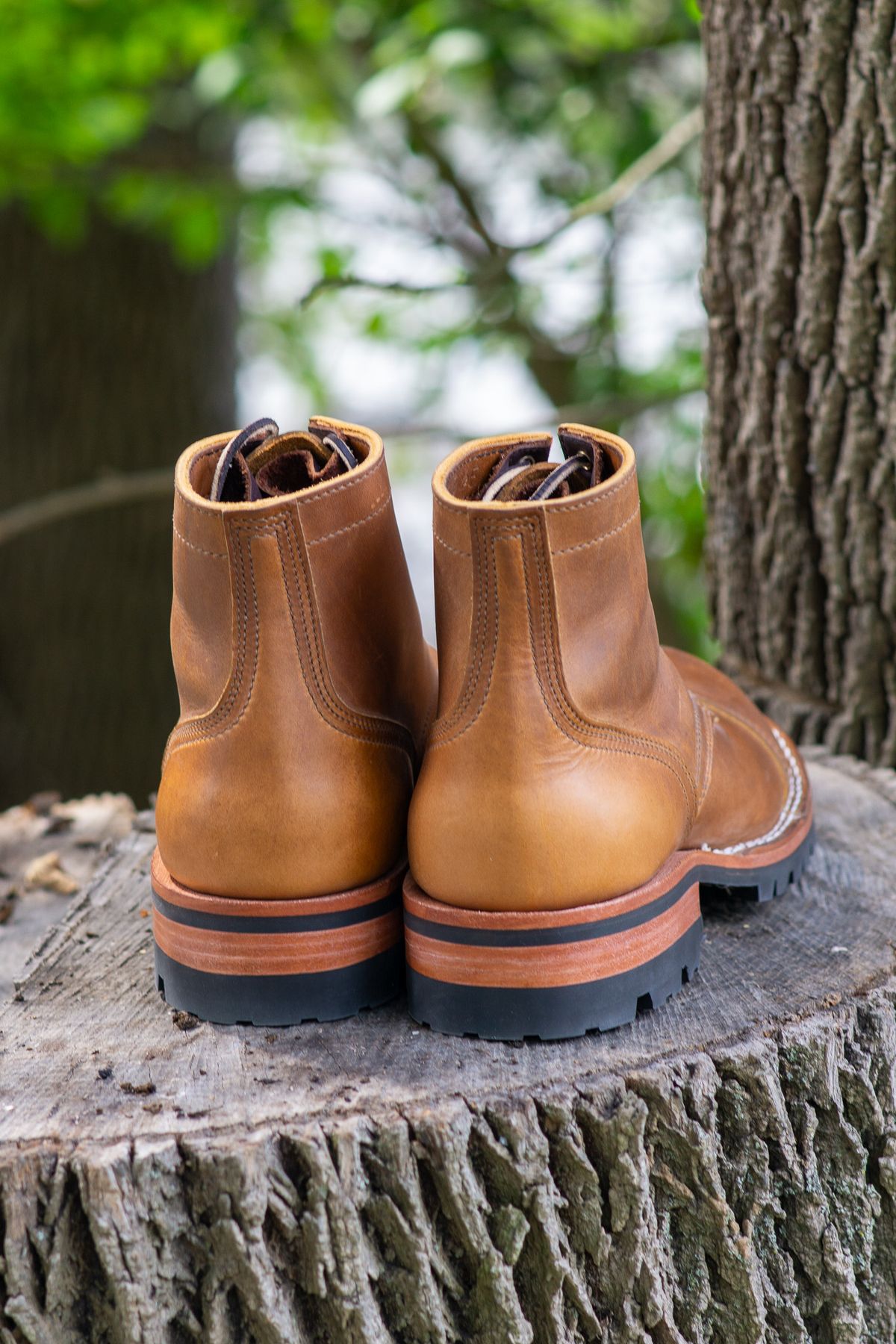 Photo by Barbaq on September 29, 2025 of the Nicks MTO in Horween Spokane Honey.
