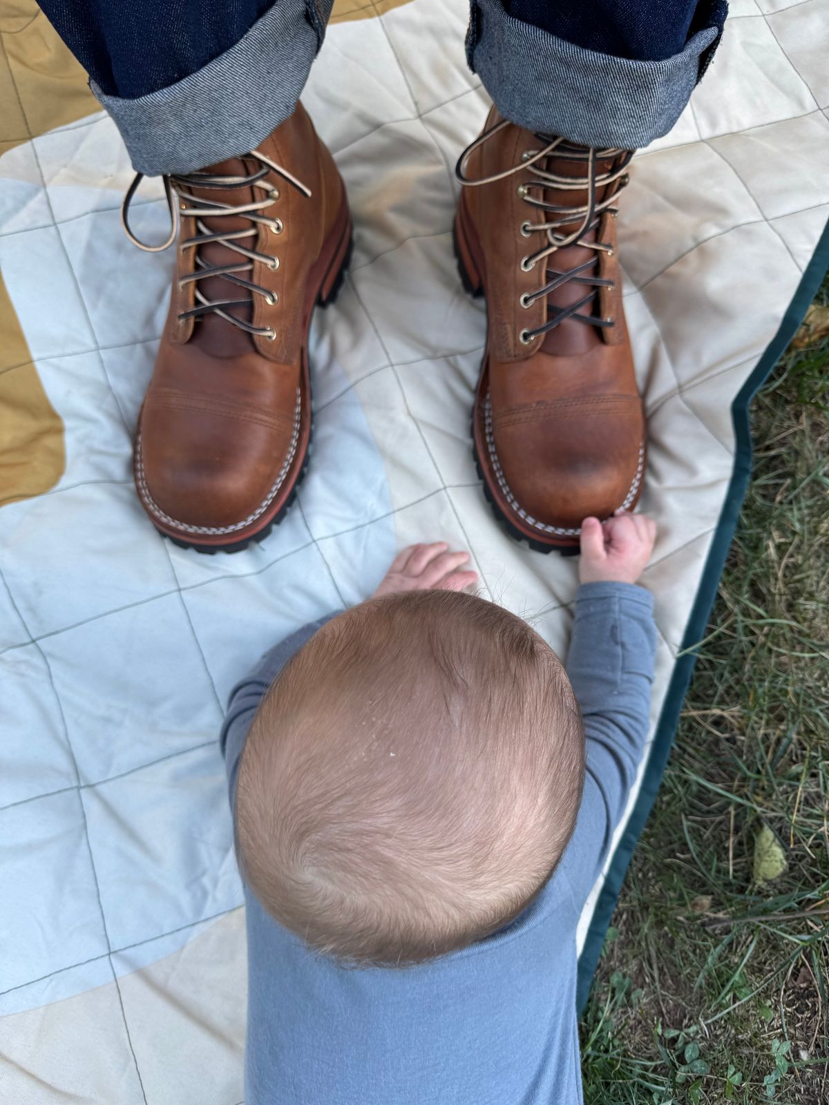 Photo by Barbaq on October 1, 2025 of the Nicks MTO in Horween Spokane Honey.