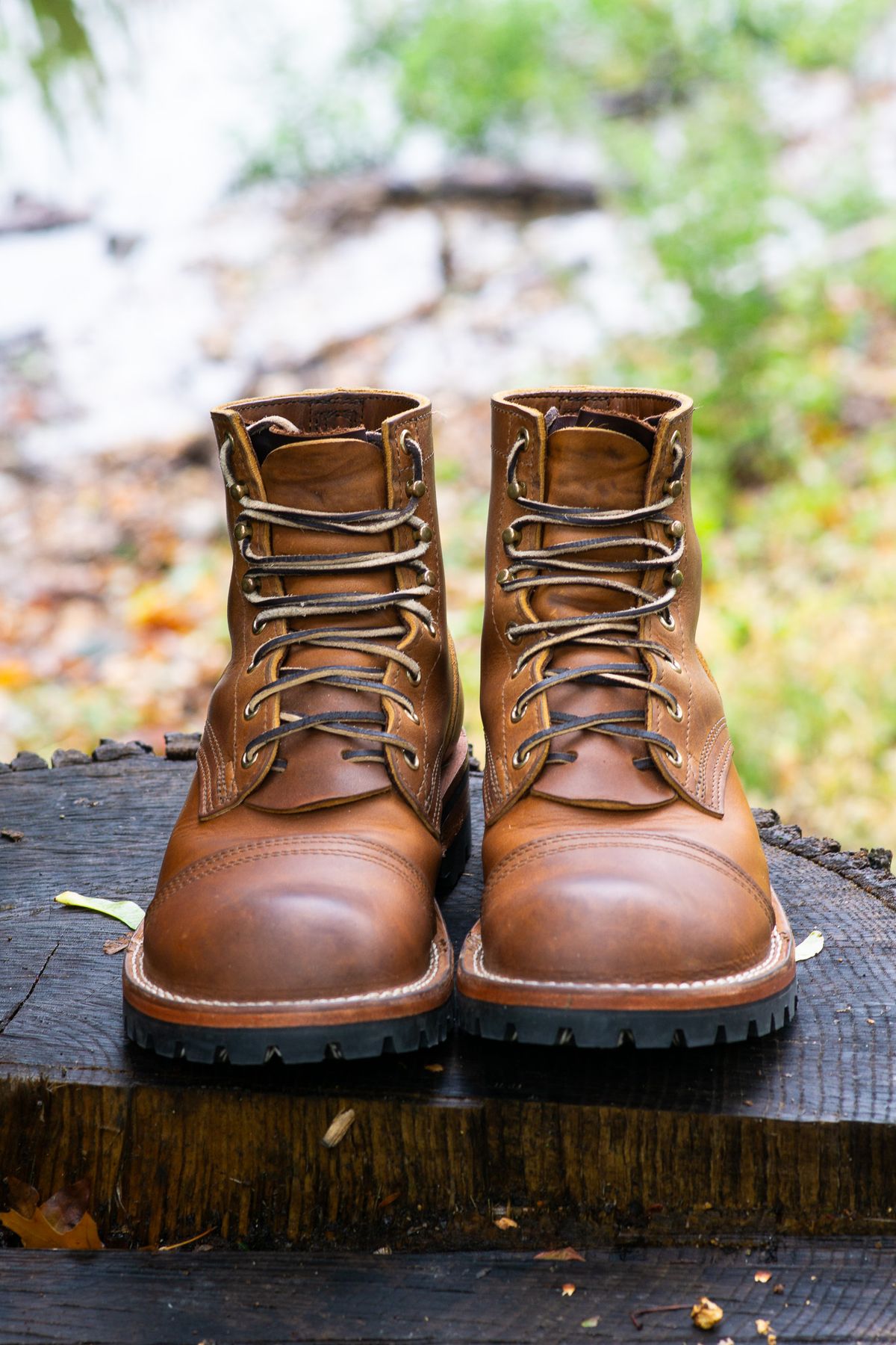 Photo by Barbaq on October 13, 2025 of the Nicks MTO in Horween Spokane Honey.