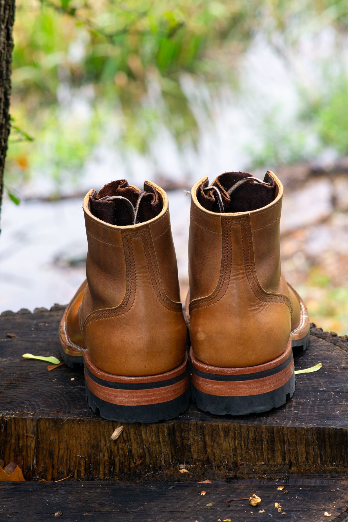 Photo by Barbaq on October 13, 2025 of the Nicks MTO in Horween Spokane Honey.