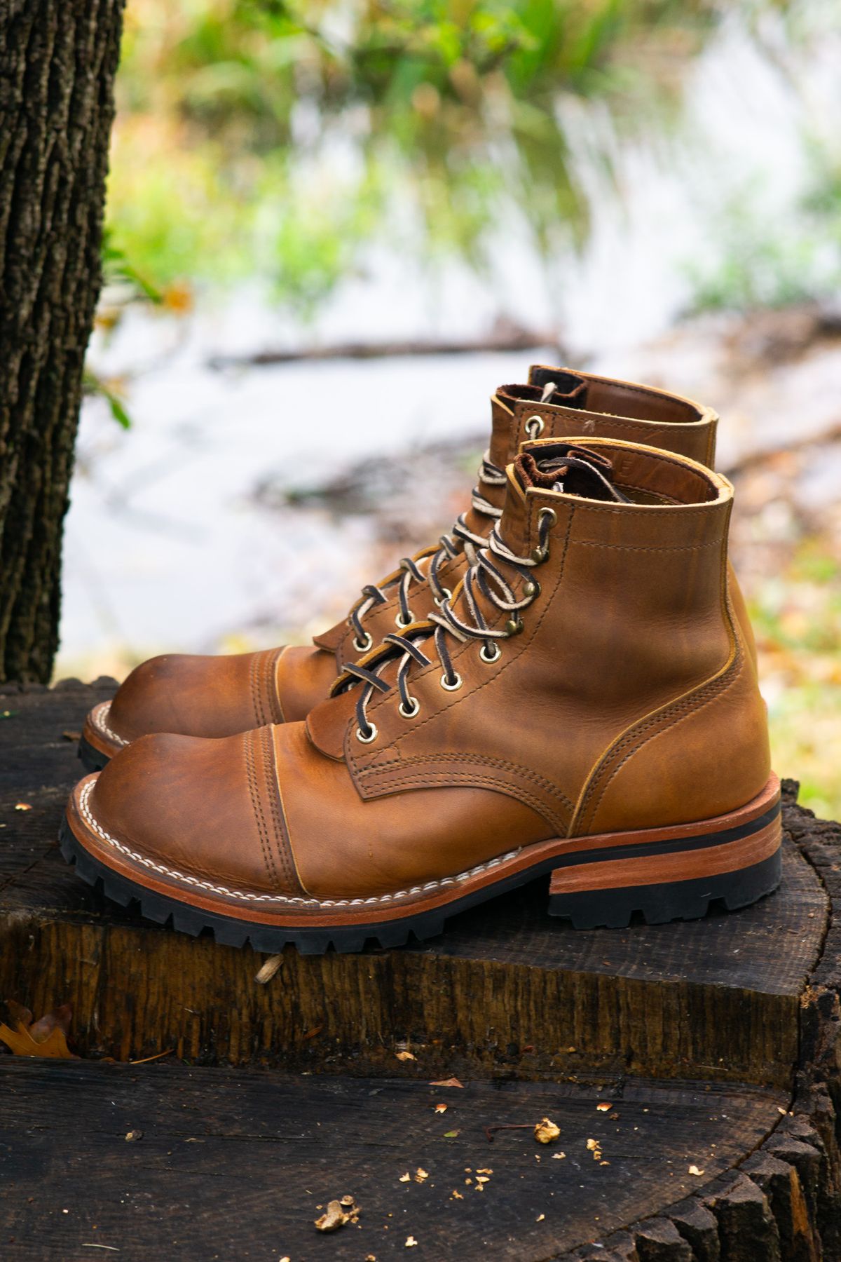 Photo by Barbaq on October 13, 2025 of the Nicks MTO in Horween Spokane Honey.