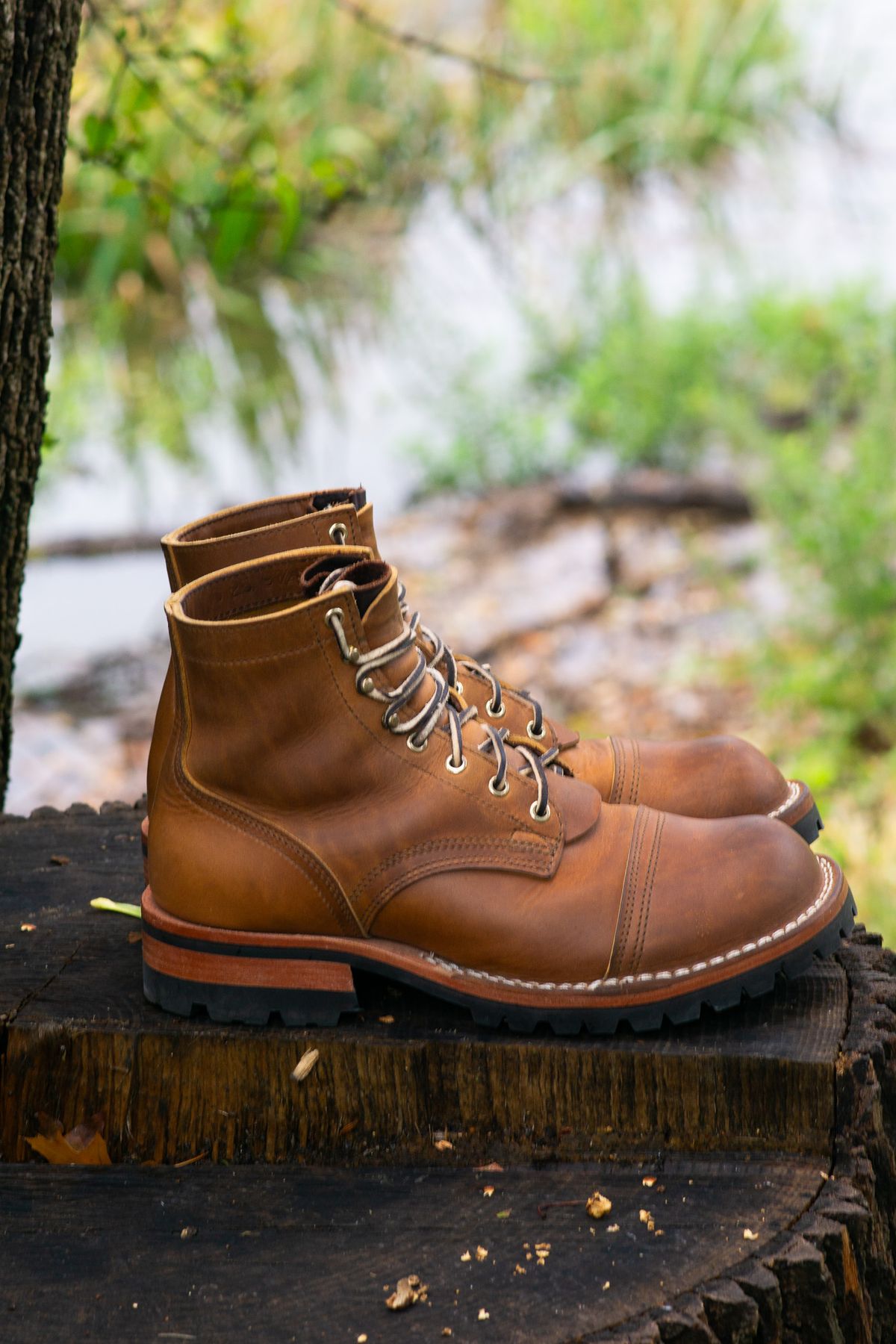 Photo by Barbaq on October 13, 2025 of the Nicks MTO in Horween Spokane Honey.