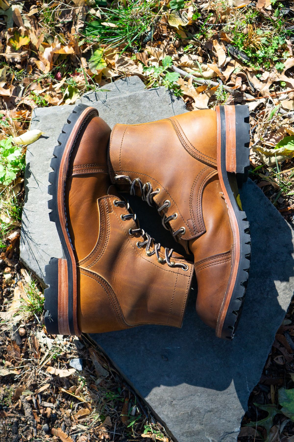 Photo by Barbaq on October 24, 2025 of the Nicks MTO in Horween Spokane Honey.