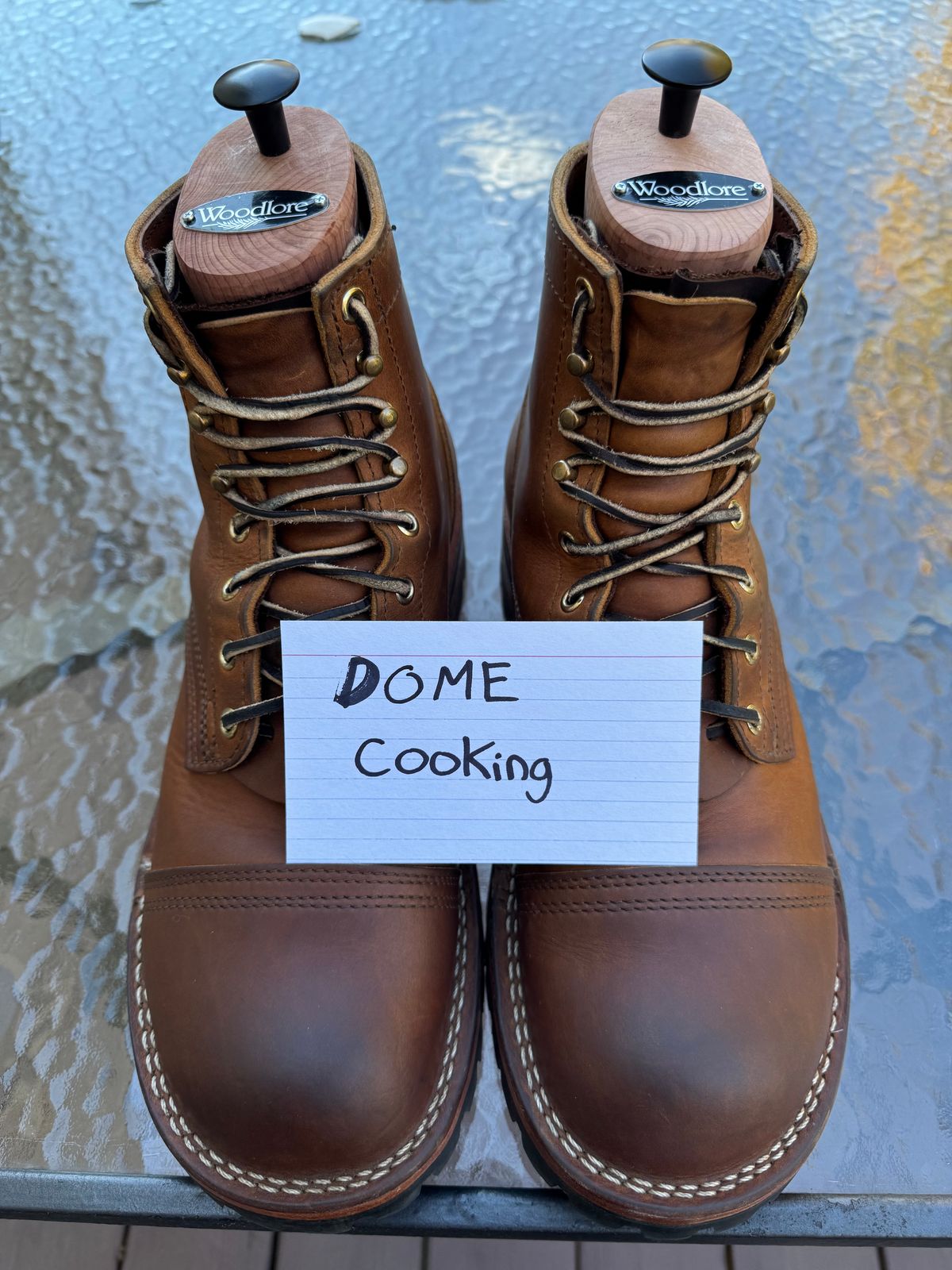 Photo by Barbaq on November 1, 2025 of the Nicks MTO in Horween Spokane Honey.