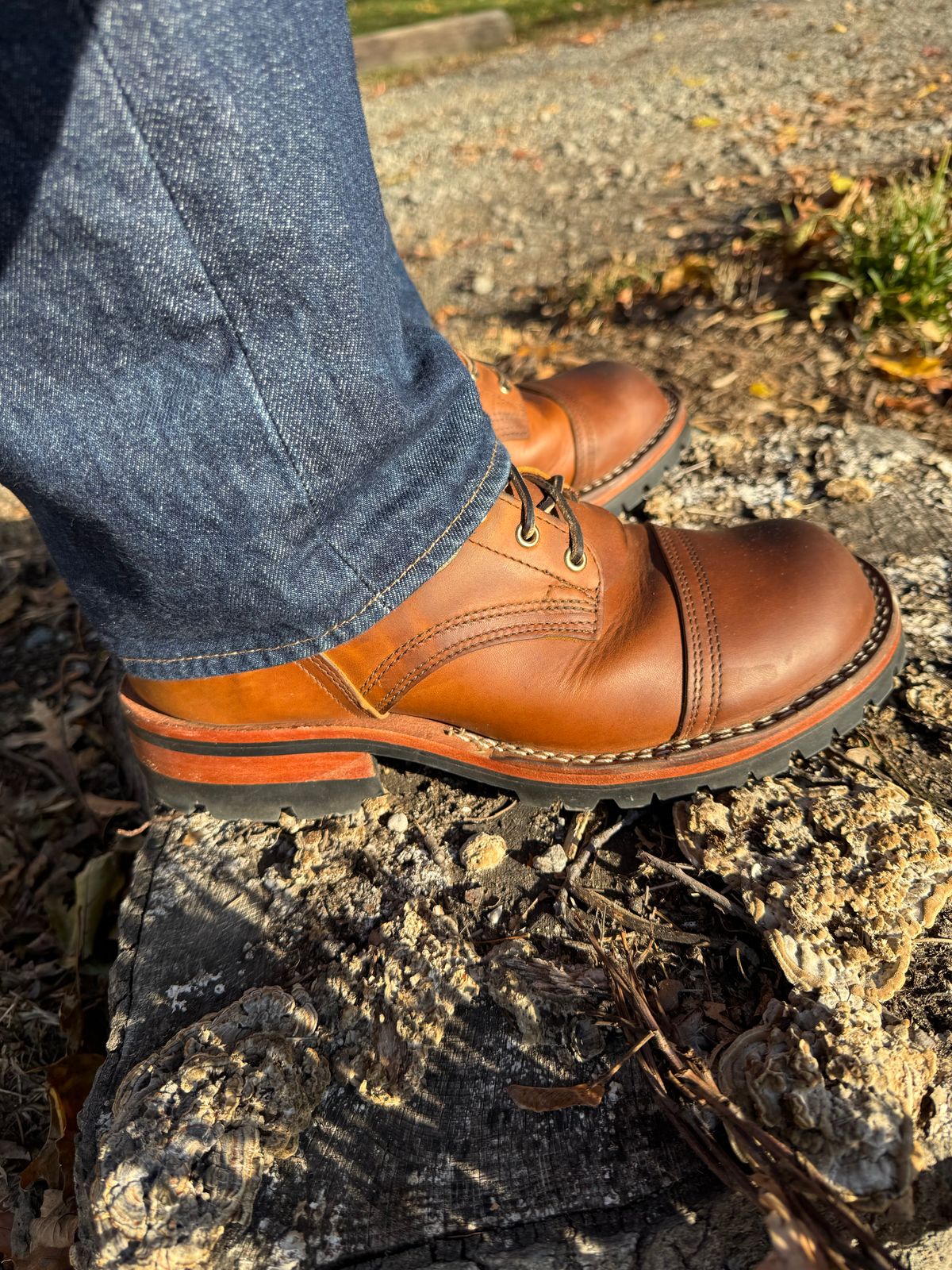 Photo by Barbaq on November 20, 2025 of the Nicks MTO in Horween Spokane Honey.