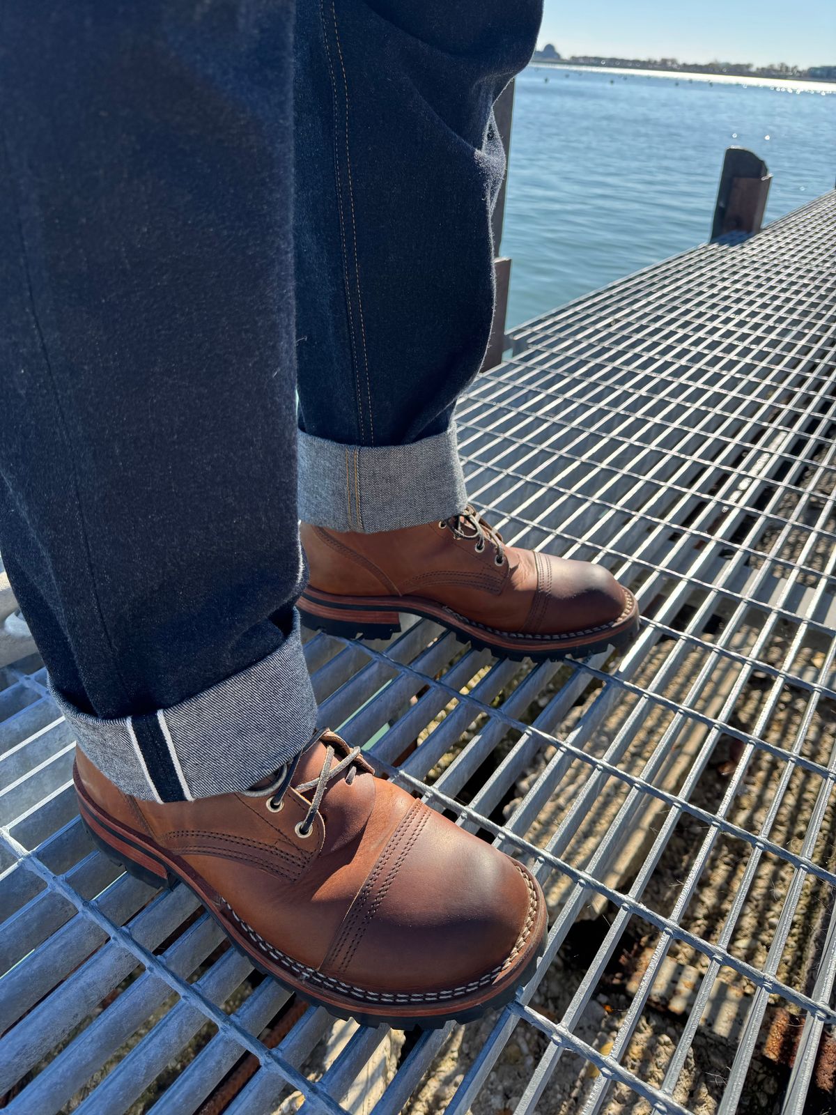 Photo by Barbaq on November 7, 2025 of the Nicks MTO in Horween Spokane Honey.