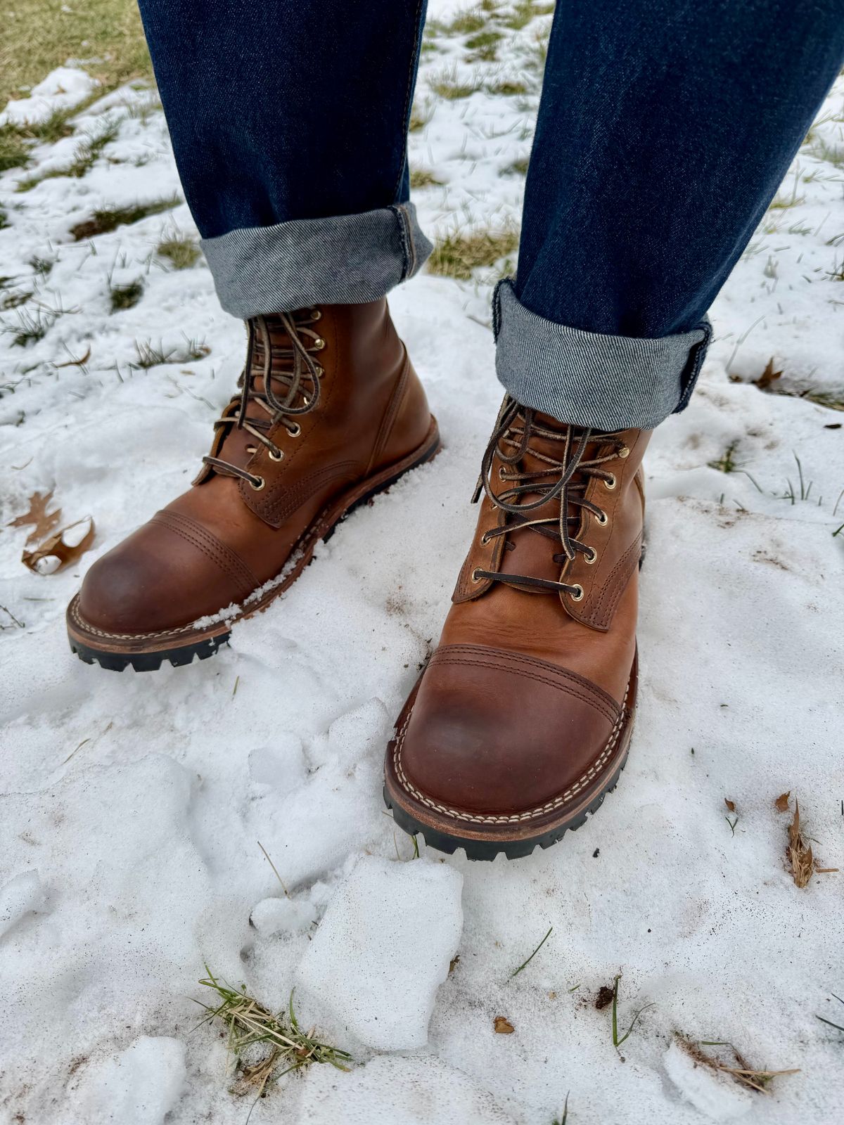 Photo by Barbaq on January 5, 2026 of the Nicks MTO in Horween Spokane Honey.