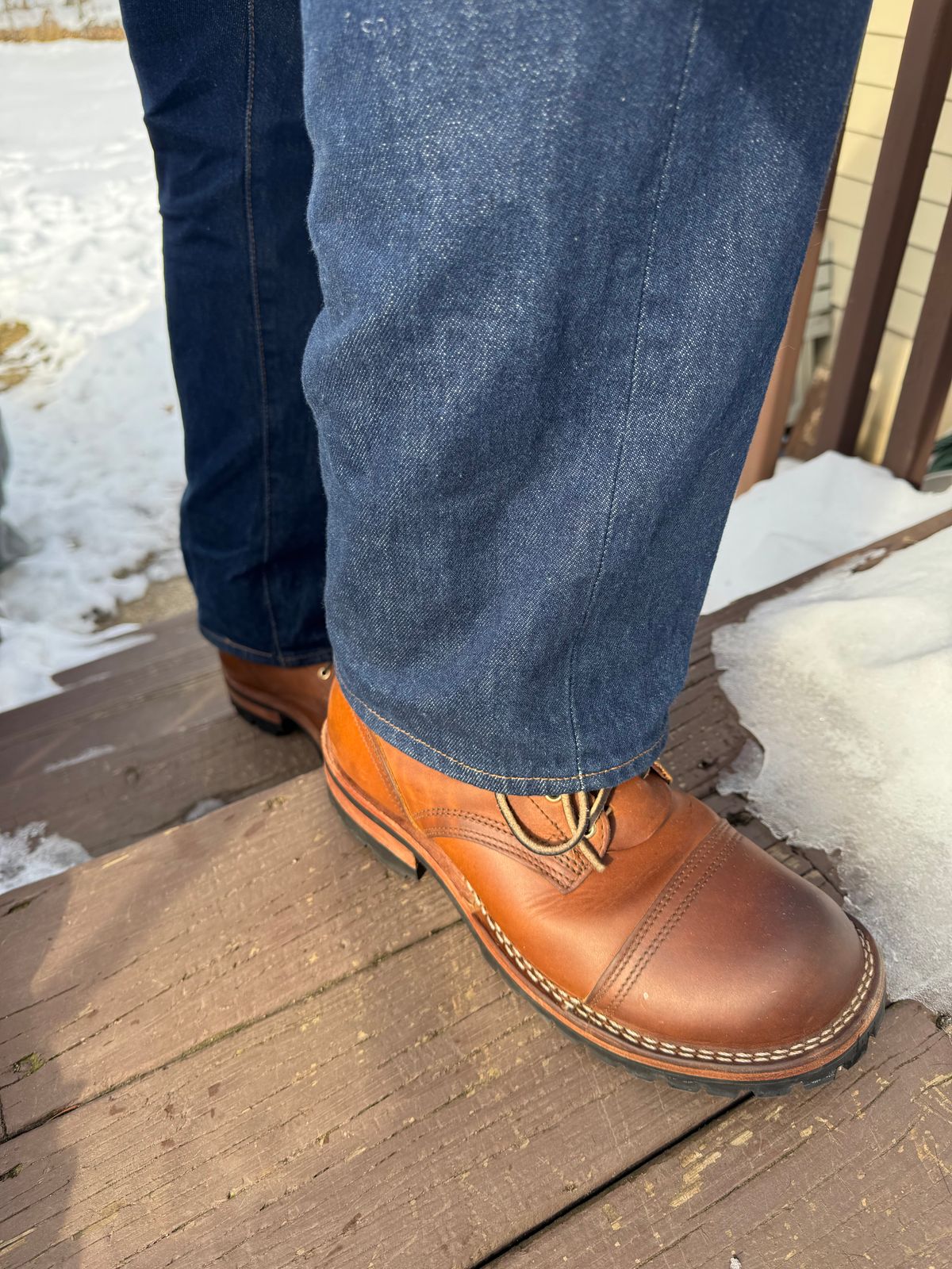 Photo by Barbaq on February 6, 2026 of the Nicks MTO in Horween Spokane Honey.