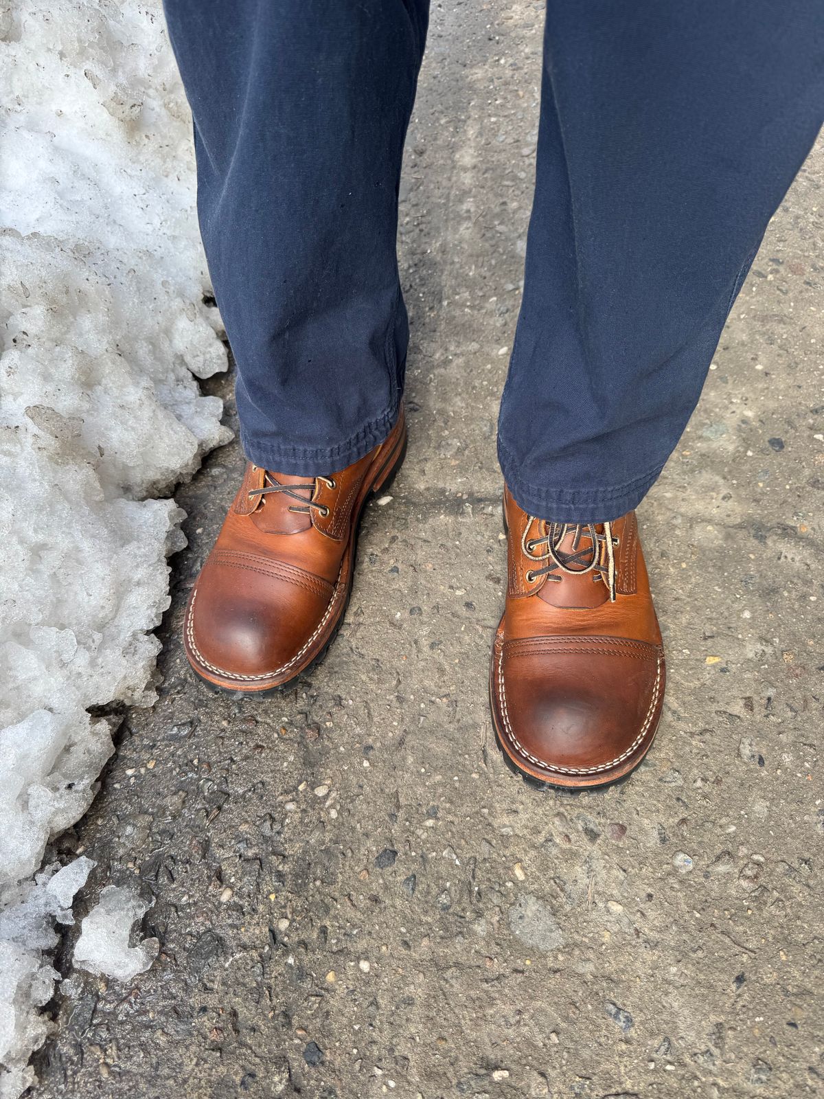 Photo by Barbaq on February 26, 2026 of the Nicks MTO in Horween Spokane Honey.