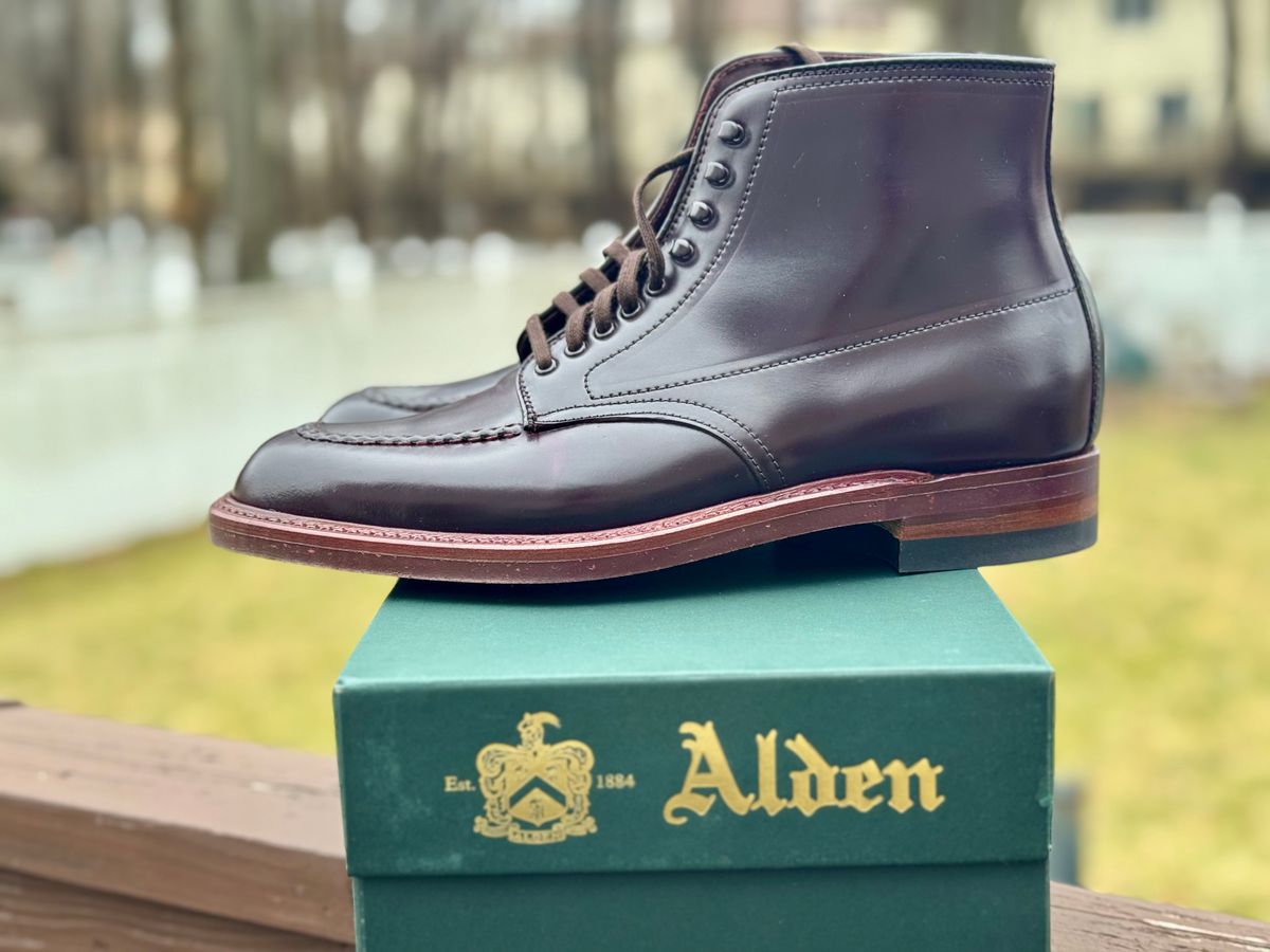 Photo by Barbaq on March 6, 2026 of the Alden Indy Boot in Horween Color 8 Shell Cordovan.