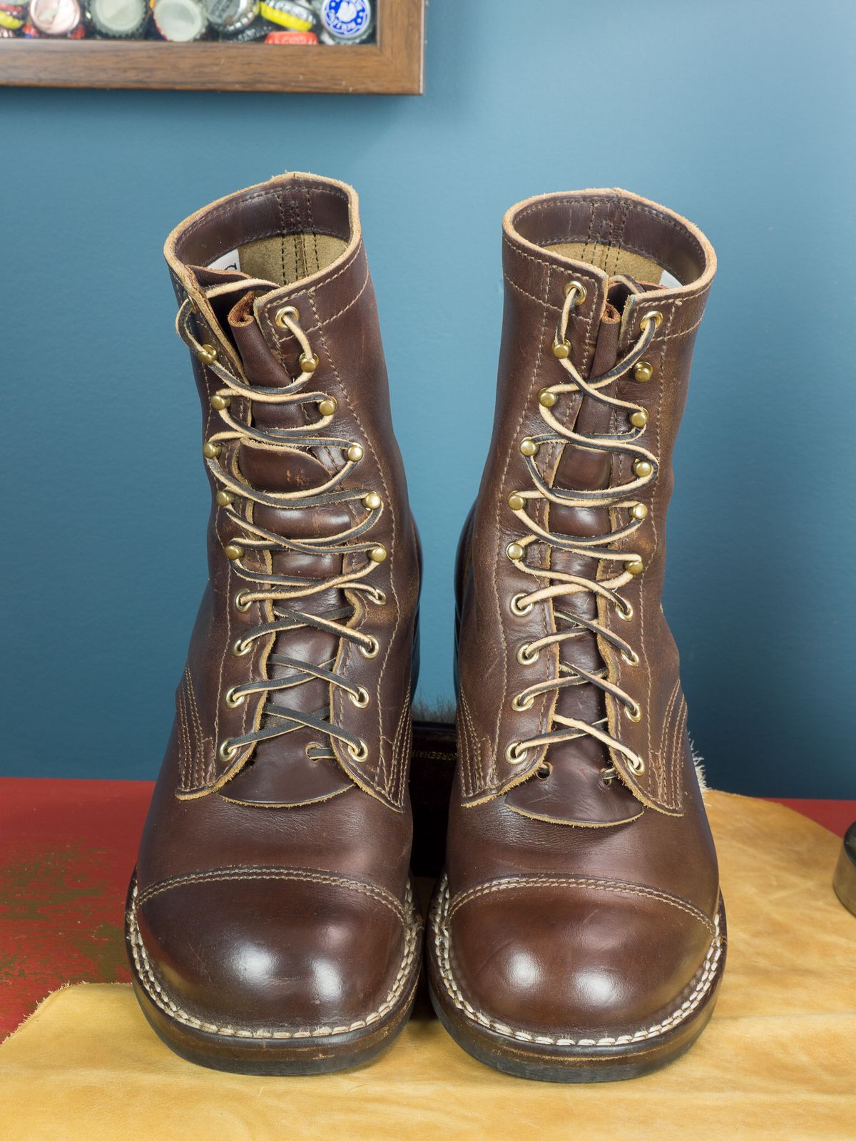 Photo by Barbaq on July 7, 2025 of the Nicks Trooper in Horween Brown Chromexcel.