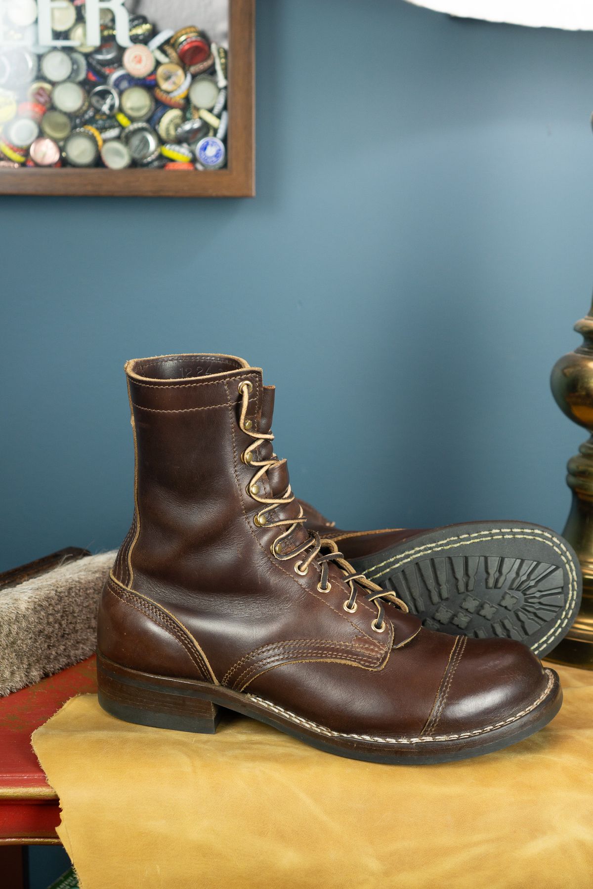 Photo by Barbaq on July 7, 2025 of the Nicks Trooper in Horween Brown Chromexcel.