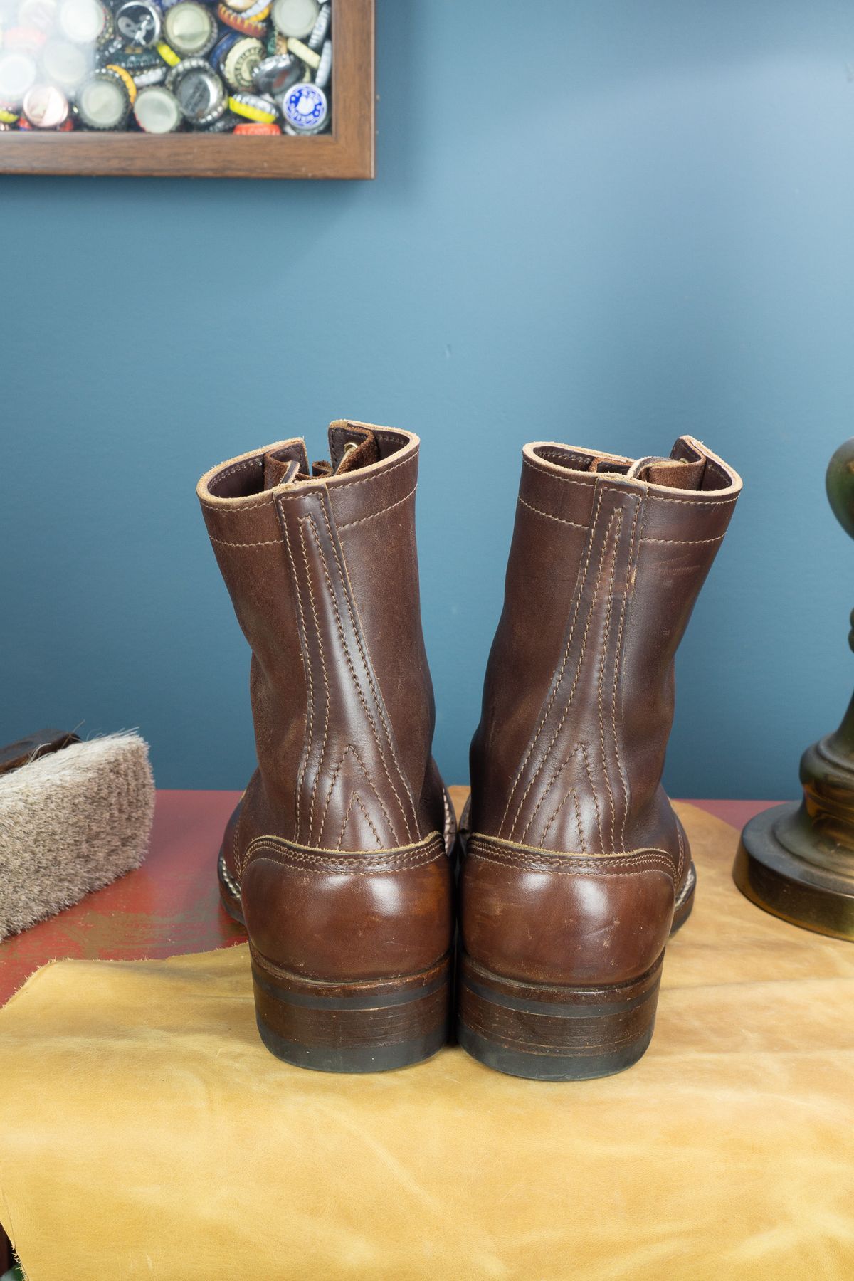 Photo by Barbaq on July 7, 2025 of the Nicks Trooper in Horween Brown Chromexcel.