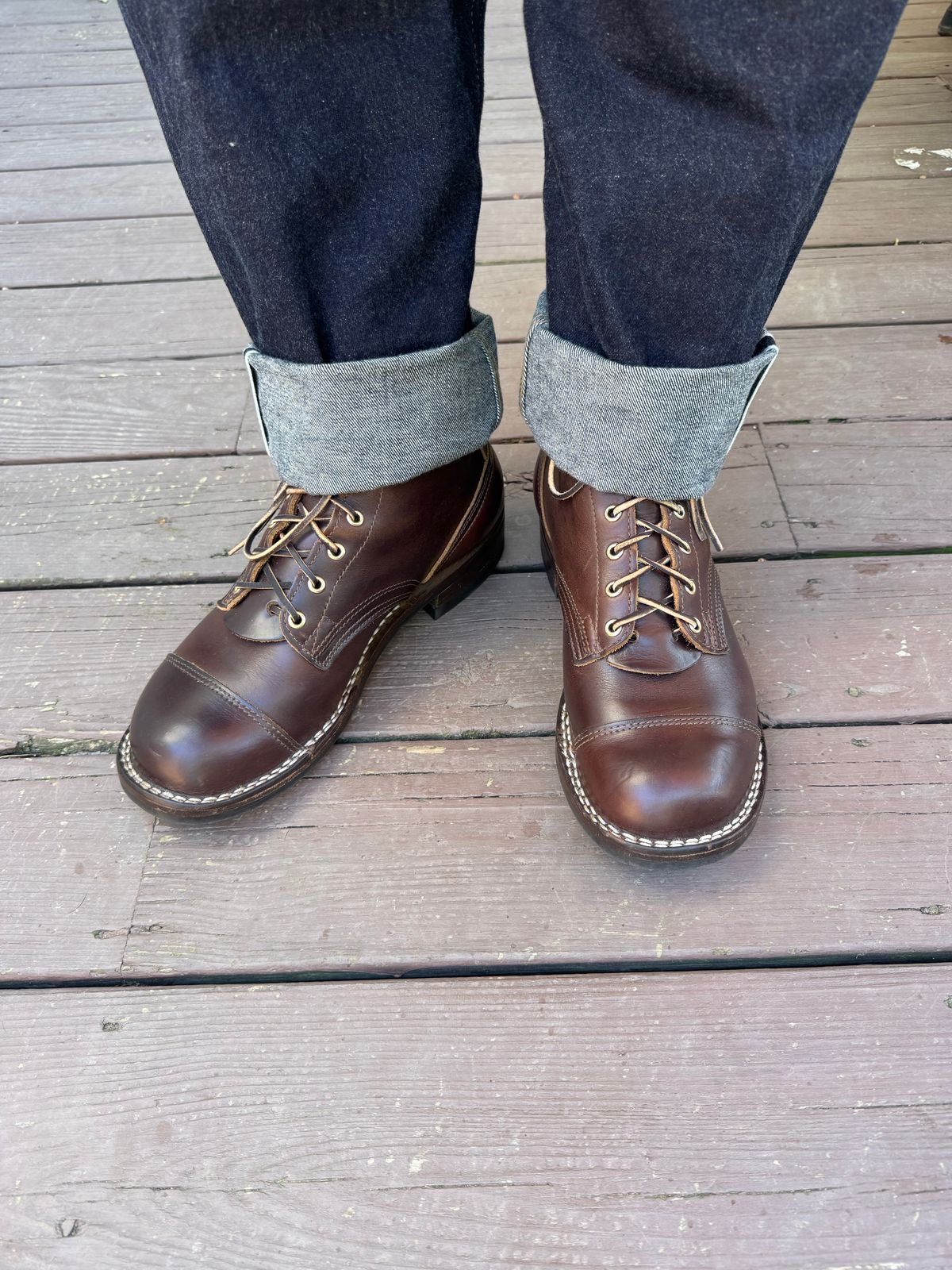 Photo by Barbaq on August 31, 2025 of the Nicks Trooper in Horween Brown Chromexcel.