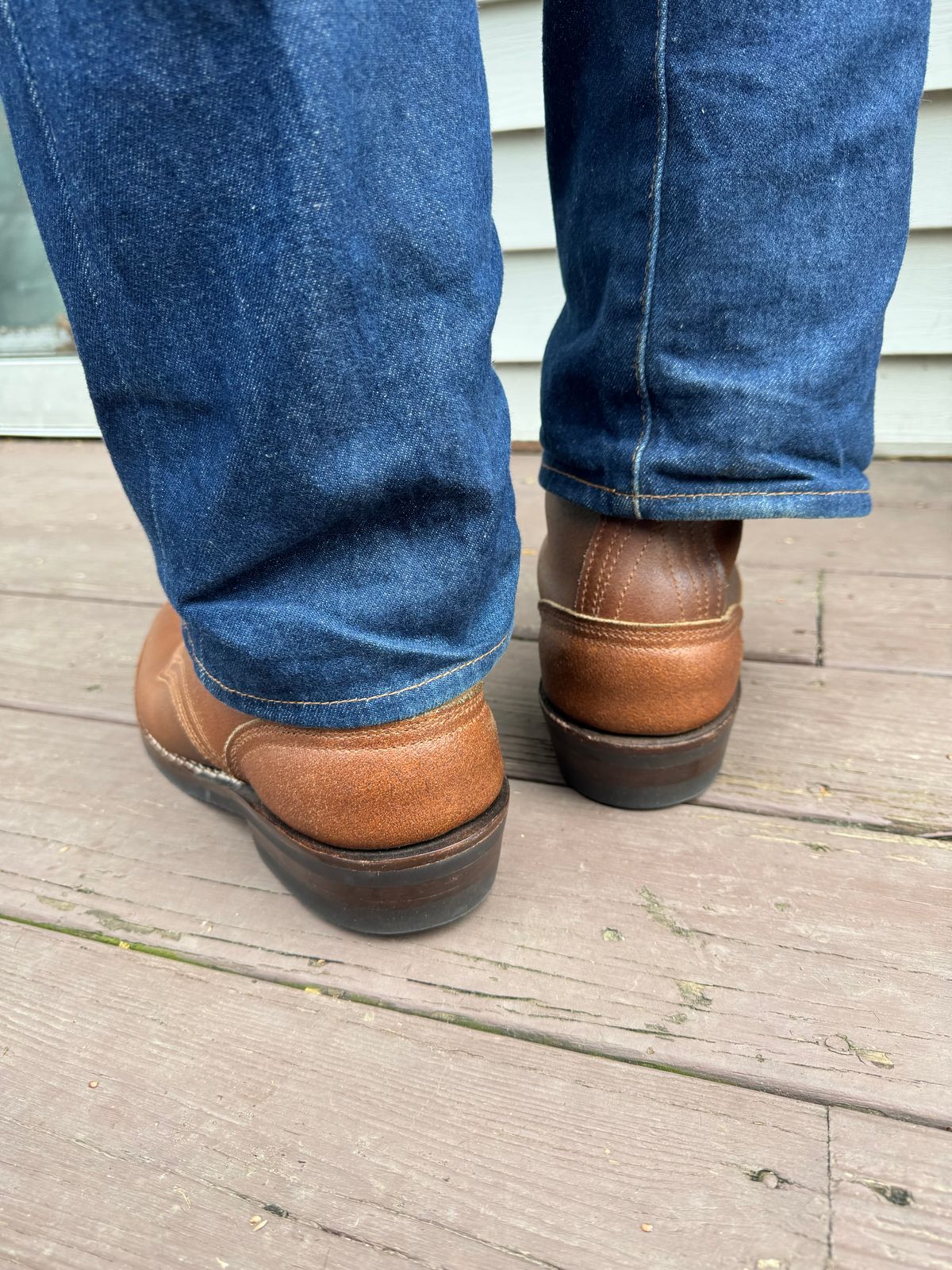 Photo by Barbaq on April 22, 2026 of the Nicks 1925 Last Dress Boot in Horween Ember Waxed Flesh.