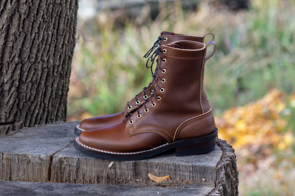Photo by Barbaq on November 15, 2025 of the Nicks 1925 Last Dress Boot in Horween Ember Waxed Flesh.