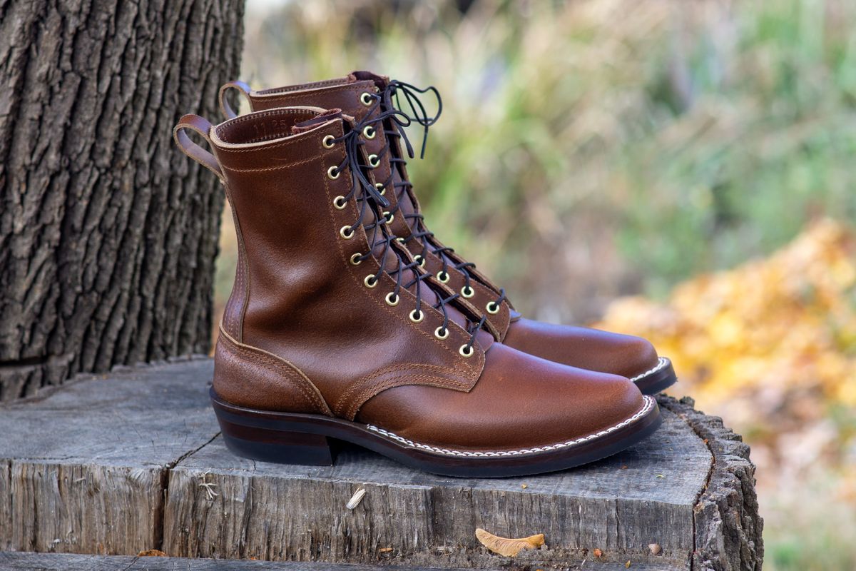 Photo by Barbaq on November 15, 2025 of the Nicks 1925 Last Dress Boot in Horween Ember Waxed Flesh.