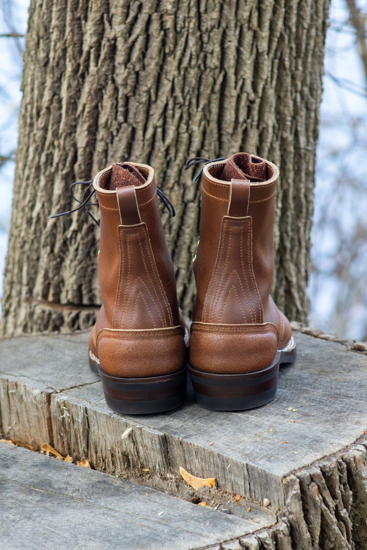 Photo by Barbaq on November 15, 2025 of the Nicks 1925 Last Dress Boot in Horween Ember Waxed Flesh.