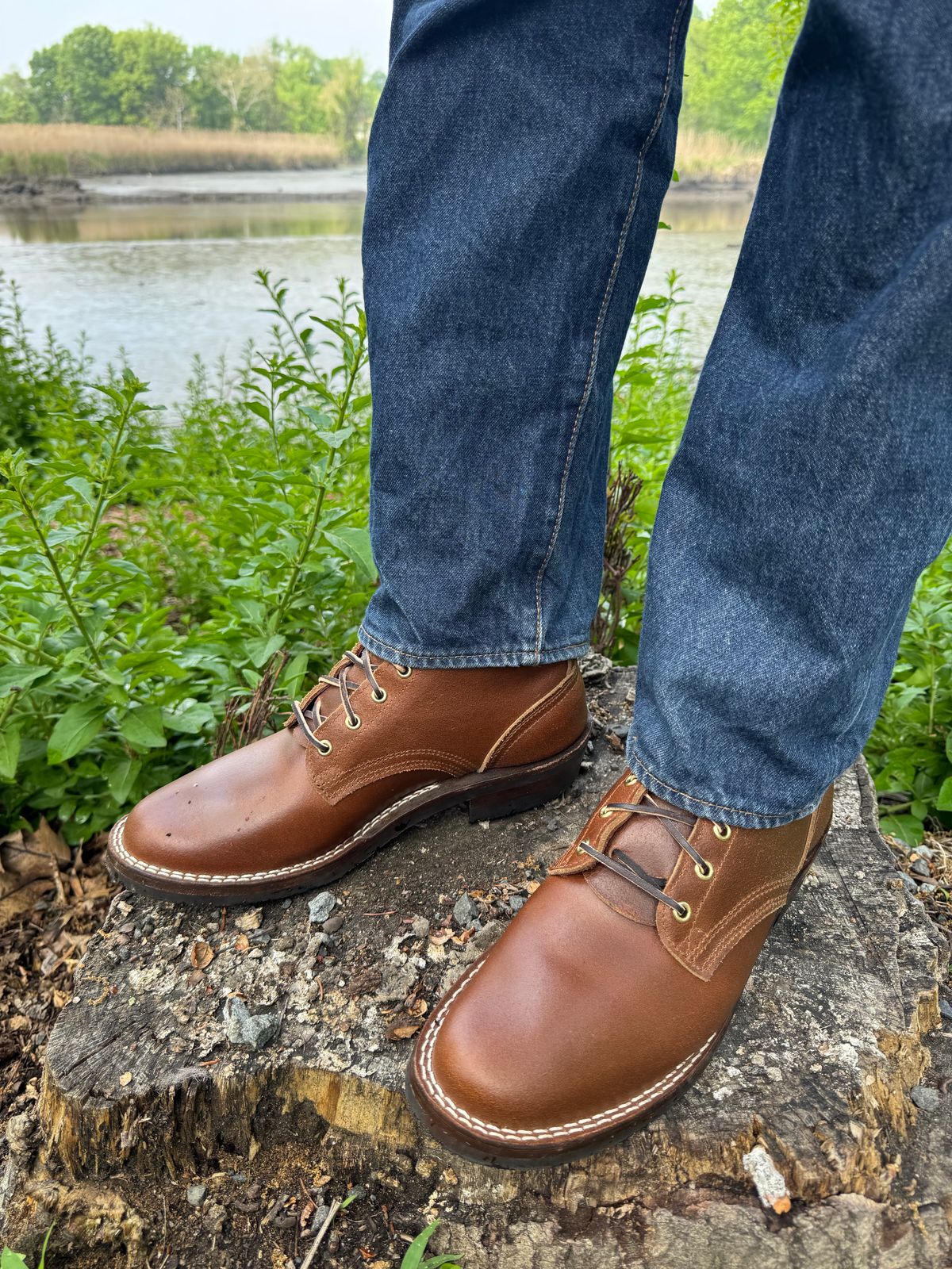 Photo by Barbaq on May 10, 2026 of the Nicks 1925 Last Dress Boot in Horween Ember Waxed Flesh.