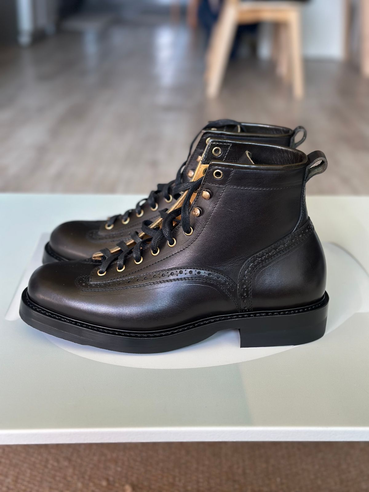 Photo by steven_suave on November 3, 2025 of the Sagara Valiant in Badalassi Carlo Oliva Minerva Overdyed Black.