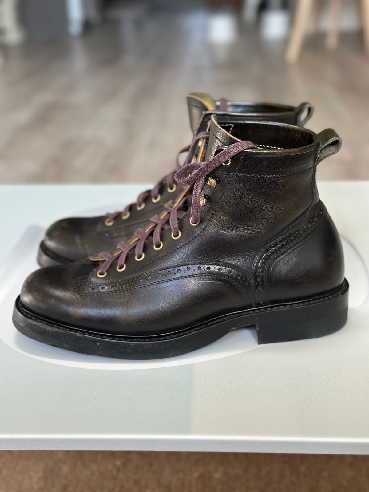 Photo by steven_suave on December 5, 2025 of the Sagara Valiant in Badalassi Carlo Oliva Minerva Overdyed Black.