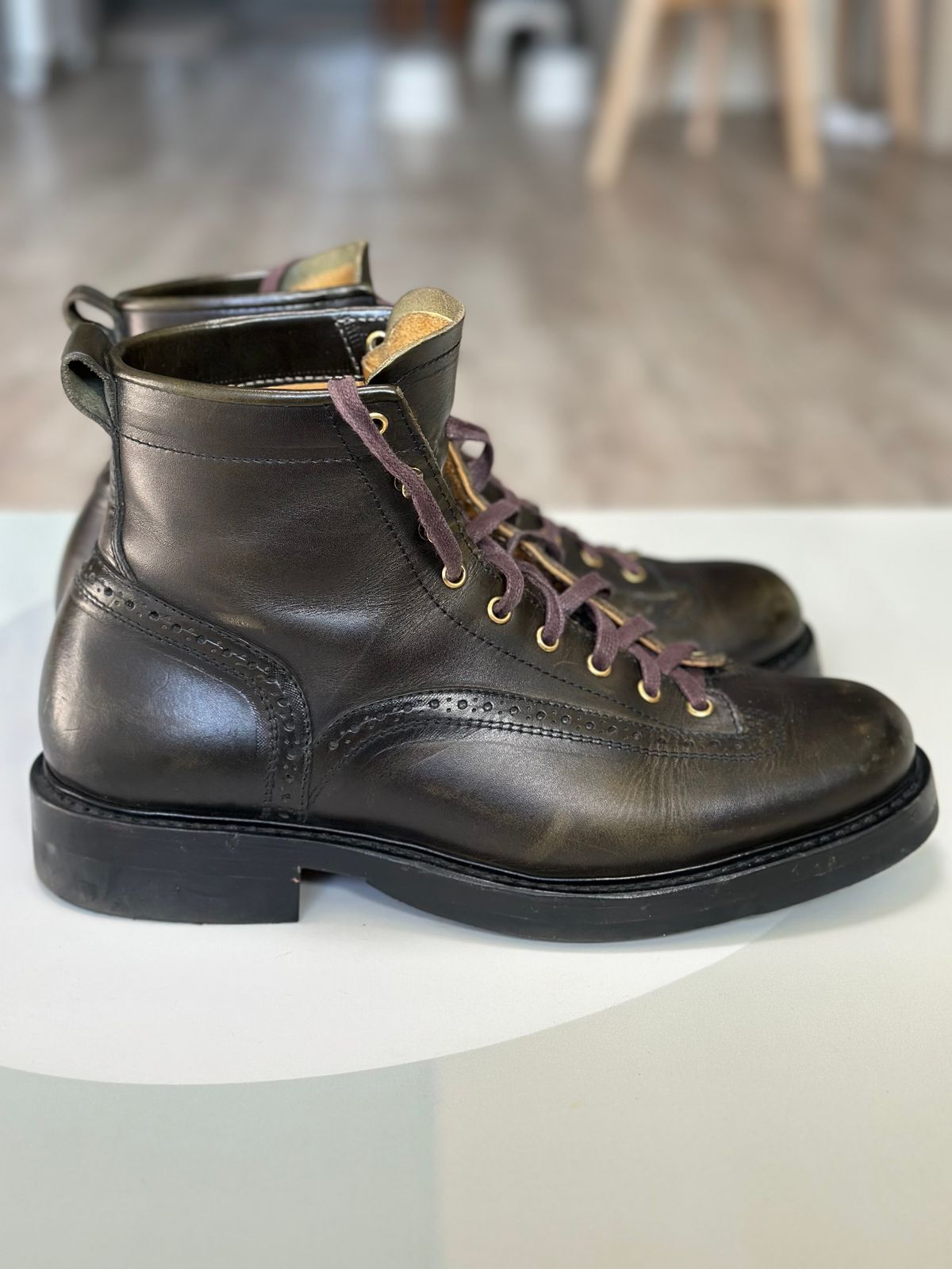 Photo by steven_suave on December 5, 2025 of the Sagara Valiant in Badalassi Carlo Oliva Minerva Overdyed Black.