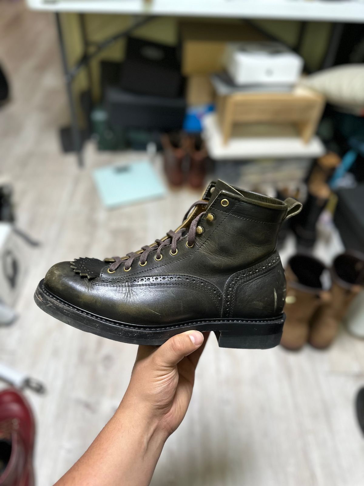 Photo by steven_suave on January 17, 2026 of the Sagara Valiant in Badalassi Carlo Oliva Minerva Overdyed Black.