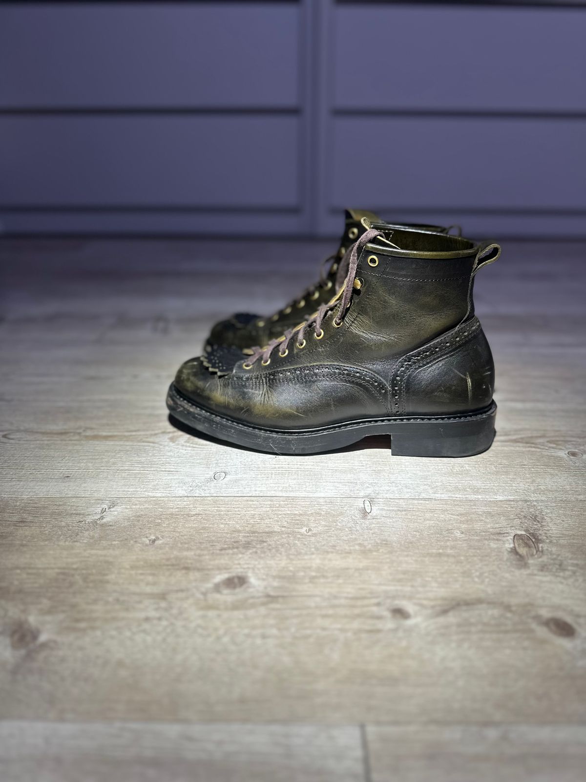 Photo by steven_suave on February 5, 2026 of the Sagara Valiant in Badalassi Carlo Oliva Minerva Overdyed Black.