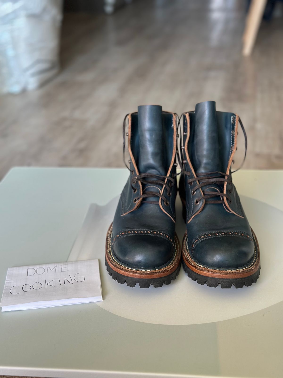 Photo by steven_suave on November 3, 2025 of the White's Bounty Hunter in Horween Navy Chromexcel.