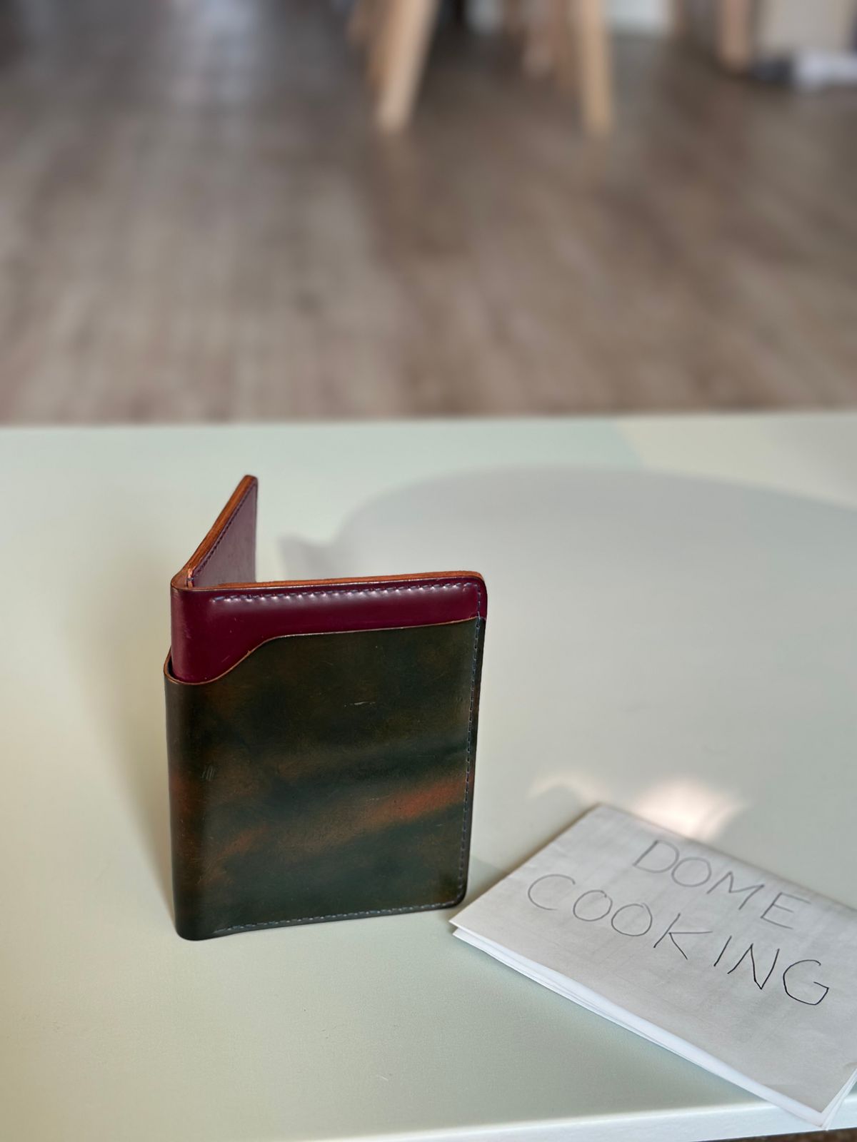 Photo by steven_suave on November 3, 2025 of the Ashland Leather Fat Herbie in Horween Marbled Blue Shell Cordovan & Horween Magenta Shell Cordovan.